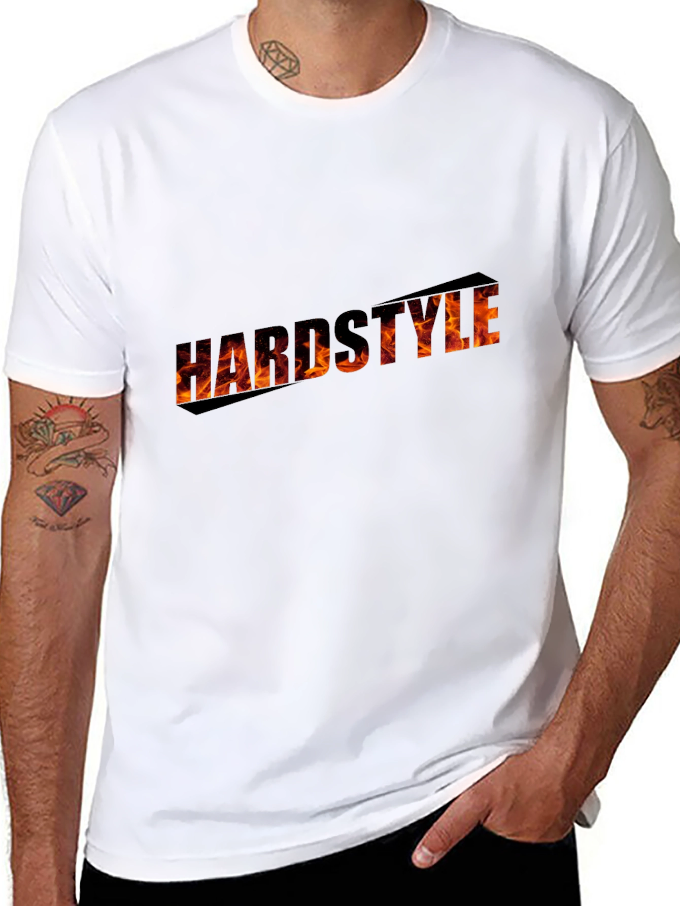 Hardstyle Flame Text Black T-Shirt