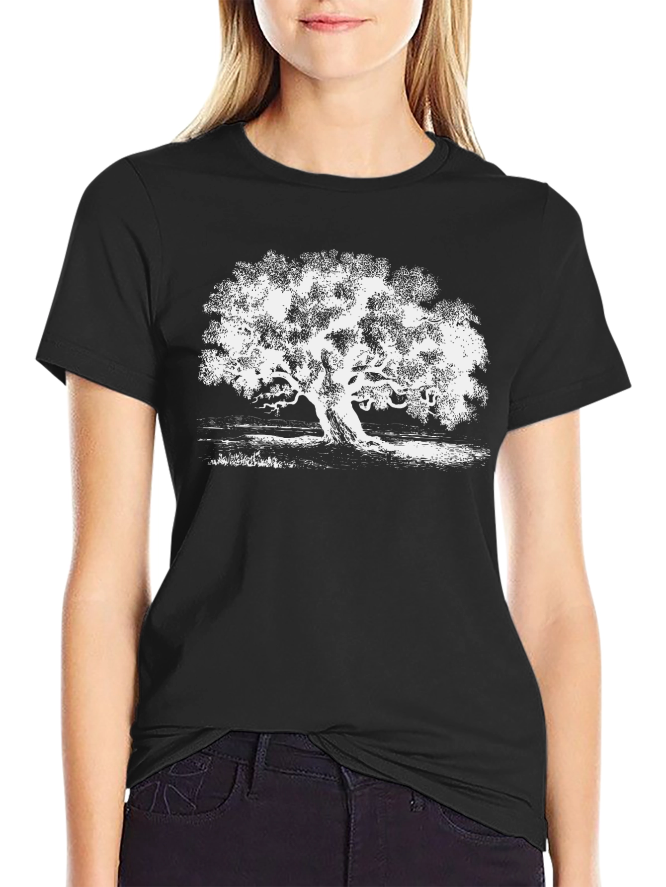 Tree Graphic Black T-Shirt for Nature Lovers