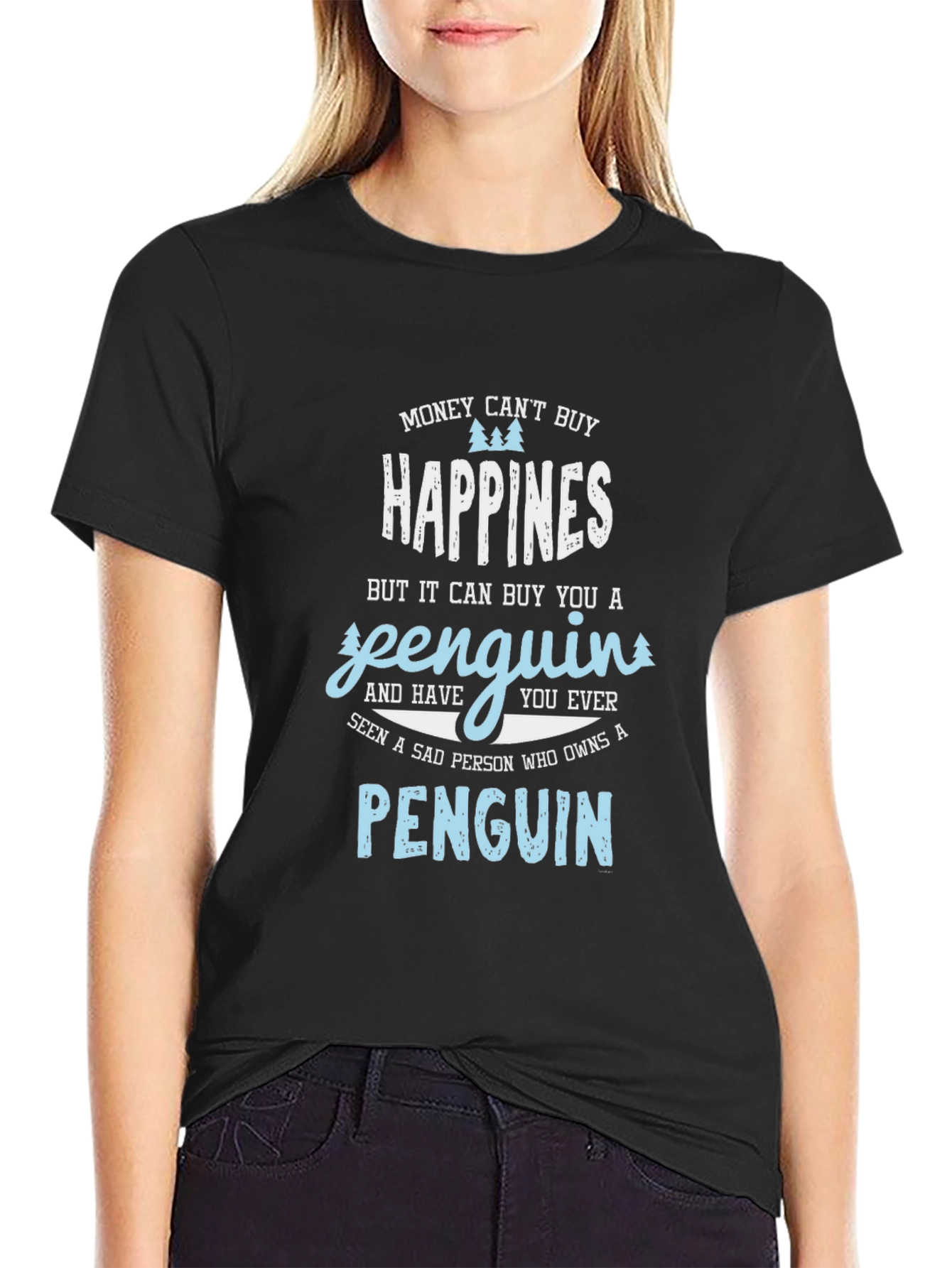 Penguin Happiness Graphic T-Shirt