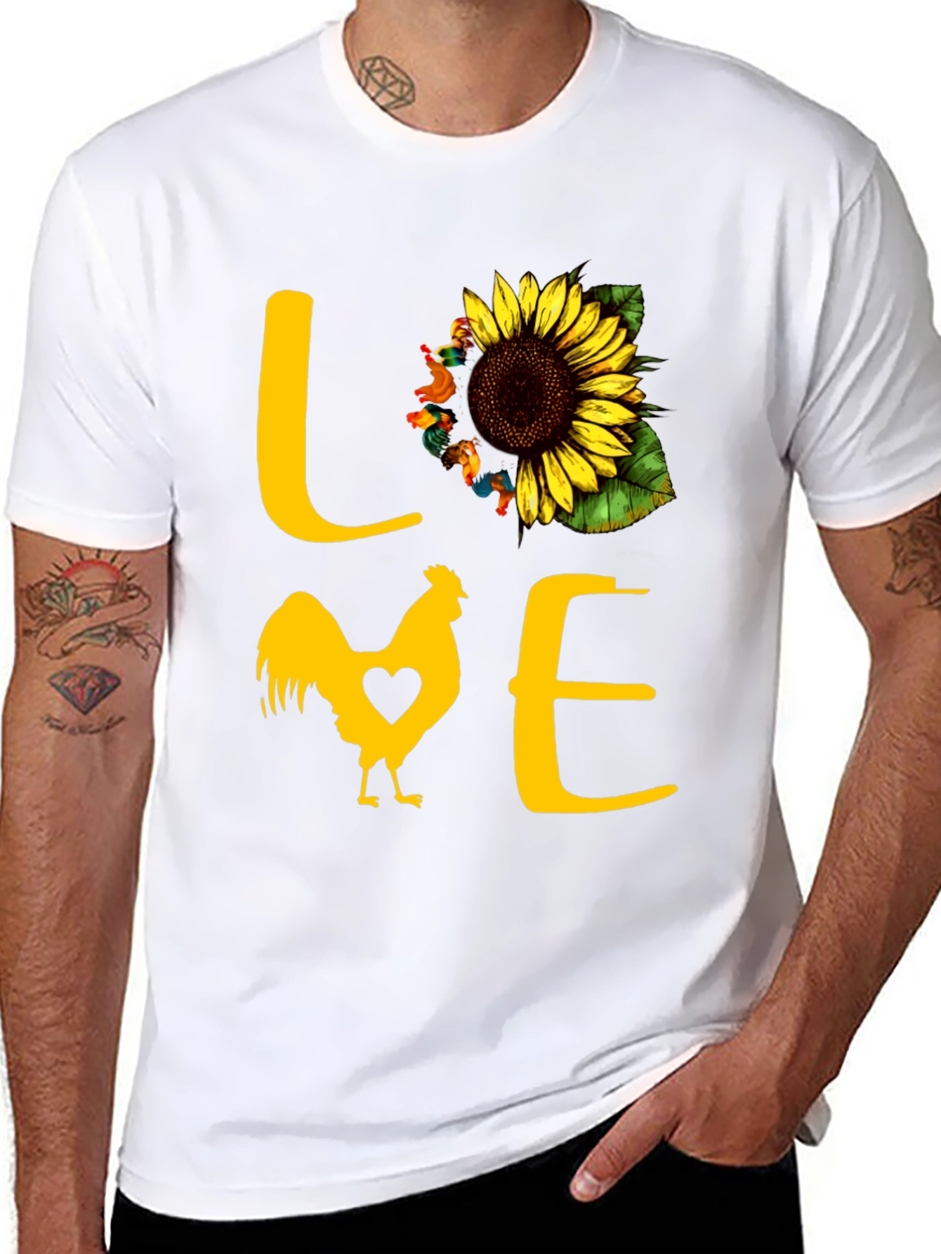Love Chickens Sunflower T-Shirt