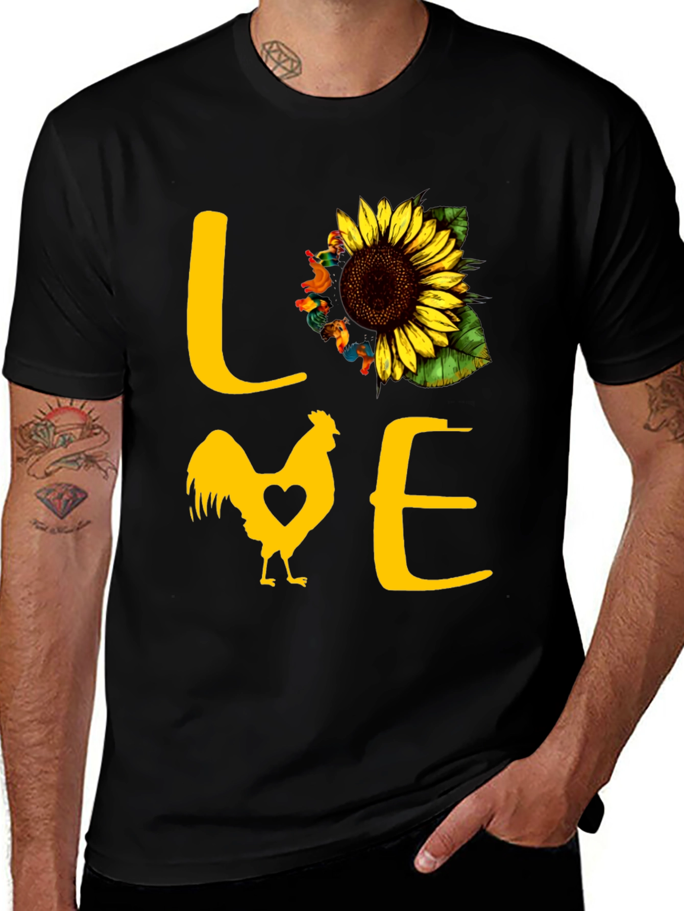 Love Chickens Sunflower T-Shirt