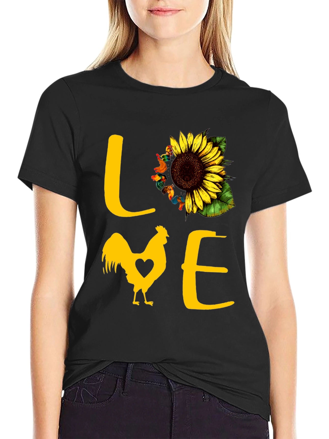 Love Chickens Sunflower T-Shirt