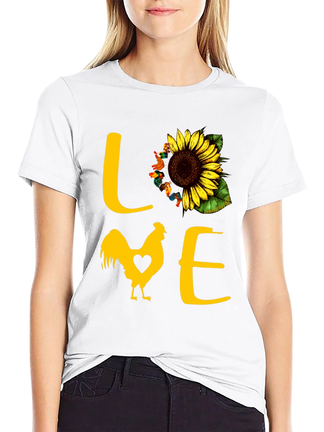 Love Chickens Sunflower T-Shirt