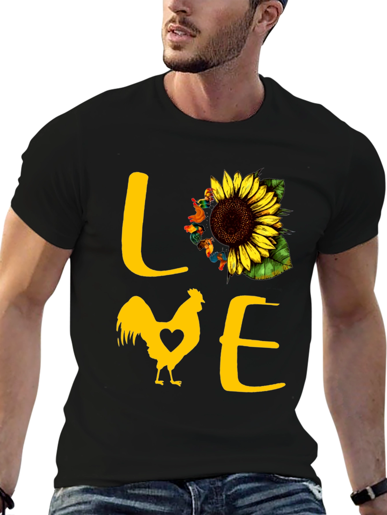 Love Chickens Sunflower T-Shirt