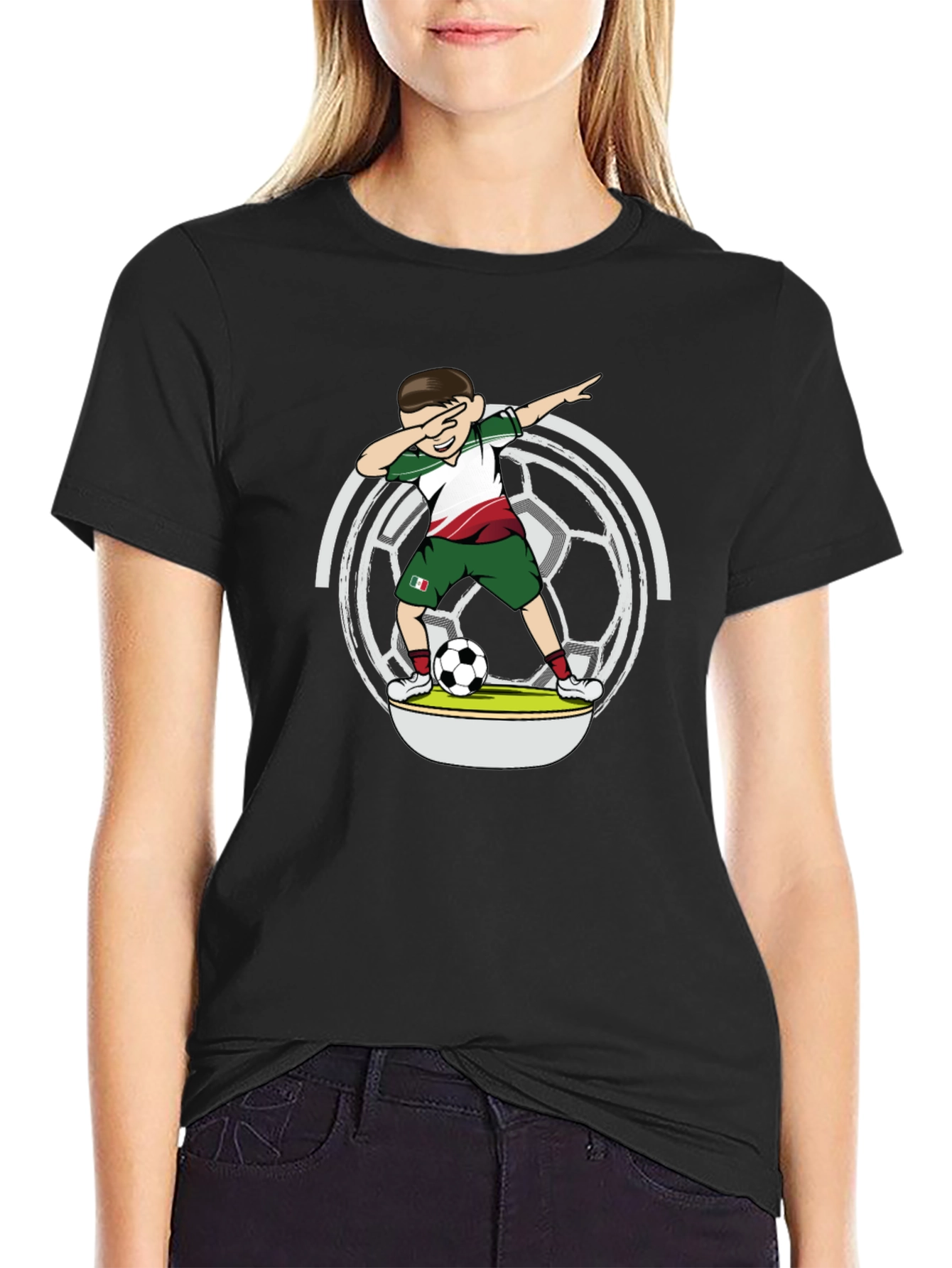 Dabbing Soccer Player T-Shirt - Mexico