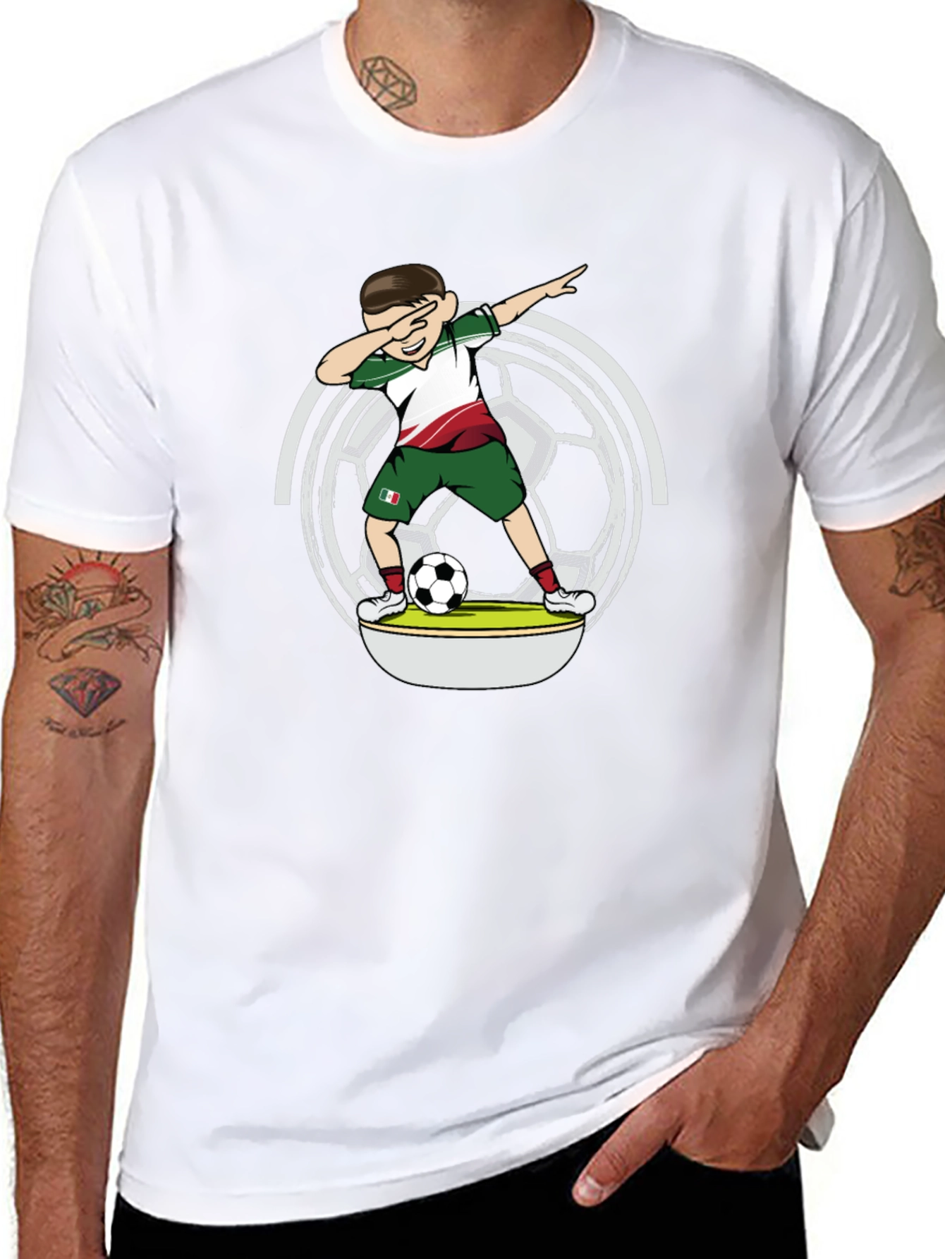 Dabbing Soccer Player T-Shirt - Mexico