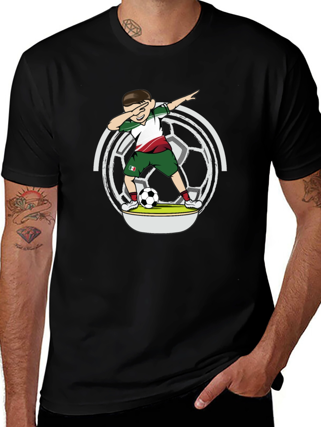 Dabbing Soccer Player T-Shirt - Mexico