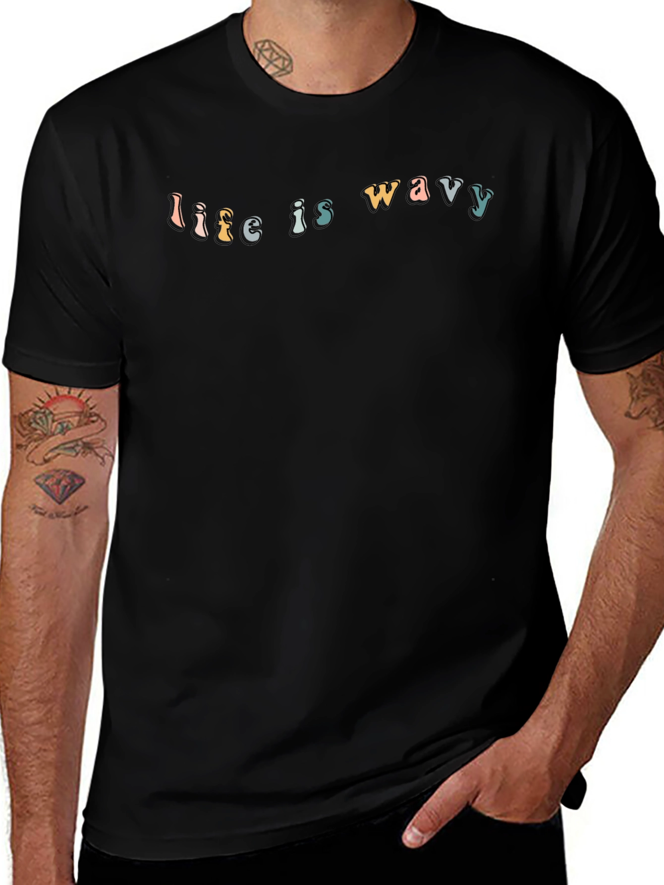Life Is Wavy Graphic Tee - Stylish Comfort