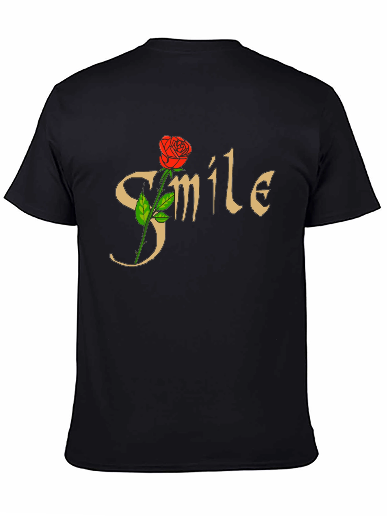 Smile Rose Graphic T-Shirt - Trendy Casual Tee
