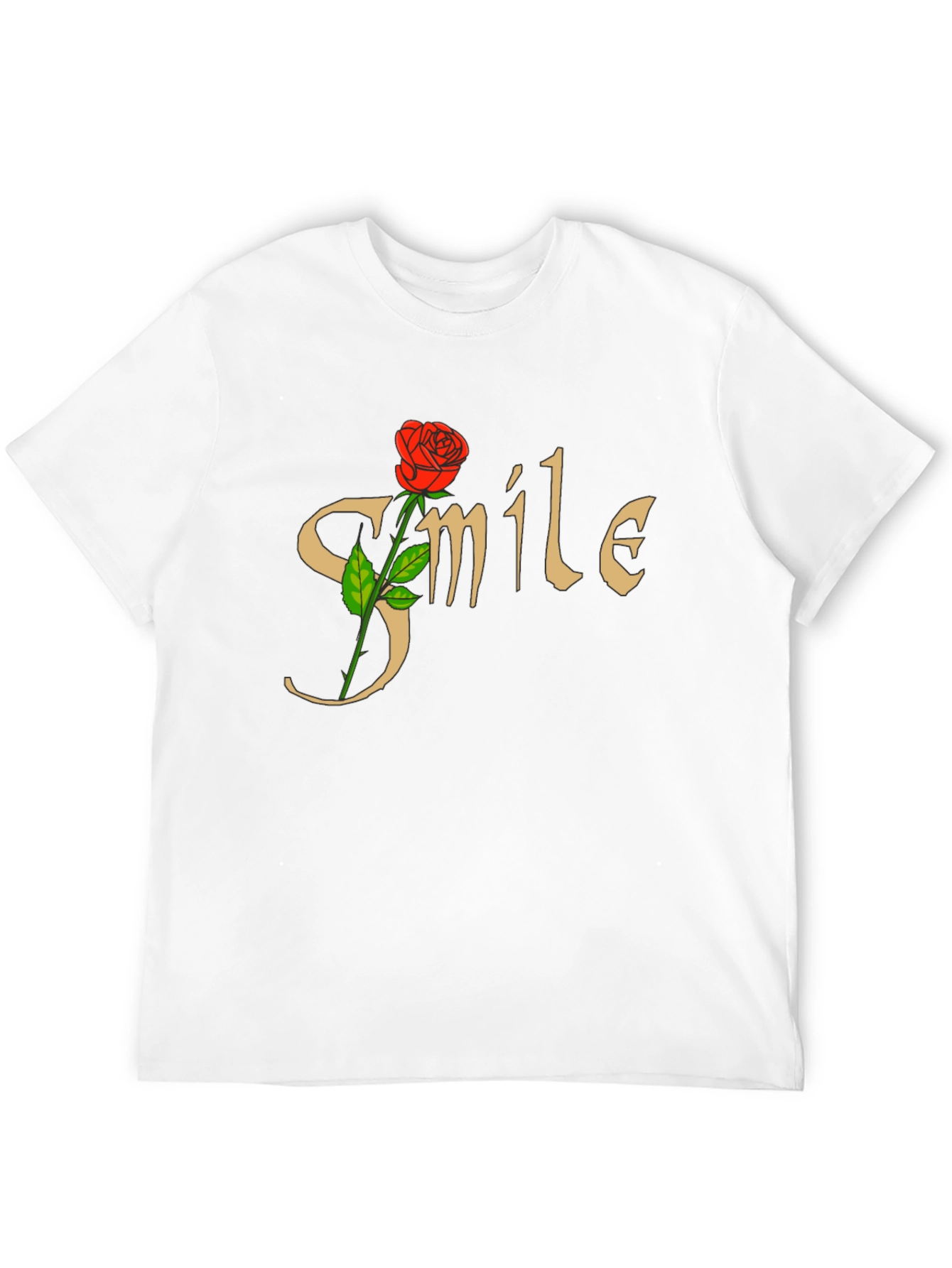 Smile Rose Graphic T-Shirt - Trendy Casual Tee