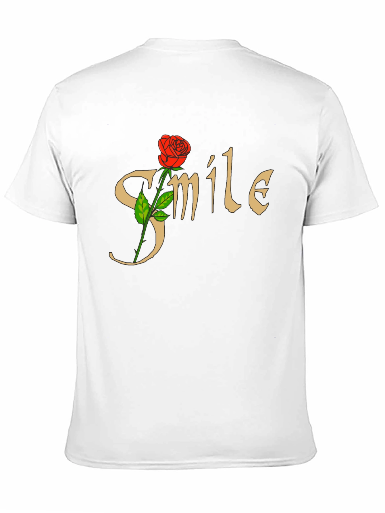 Smile Rose Graphic T-Shirt - Trendy Casual Tee
