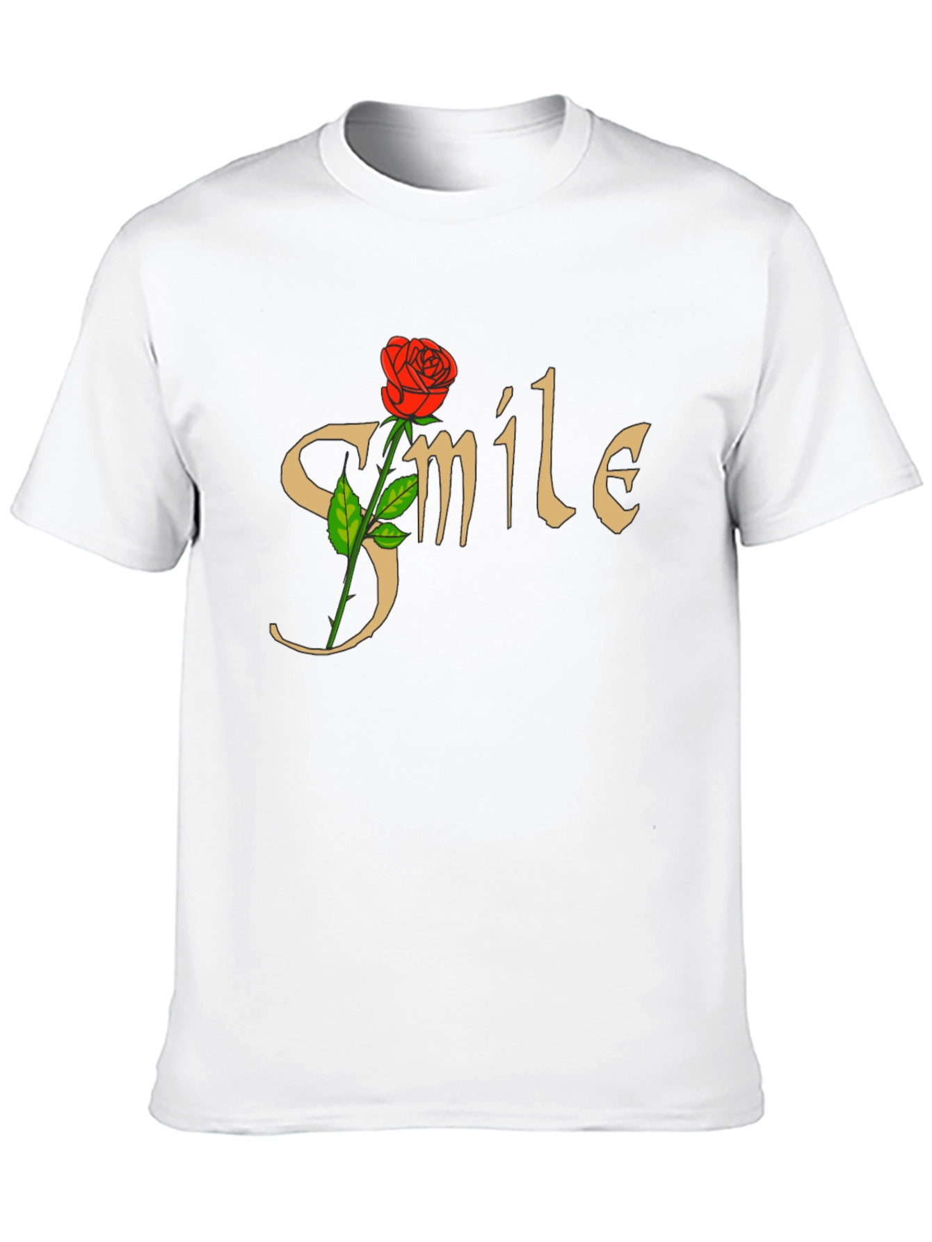 Smile Rose Graphic T-Shirt - Trendy Casual Tee