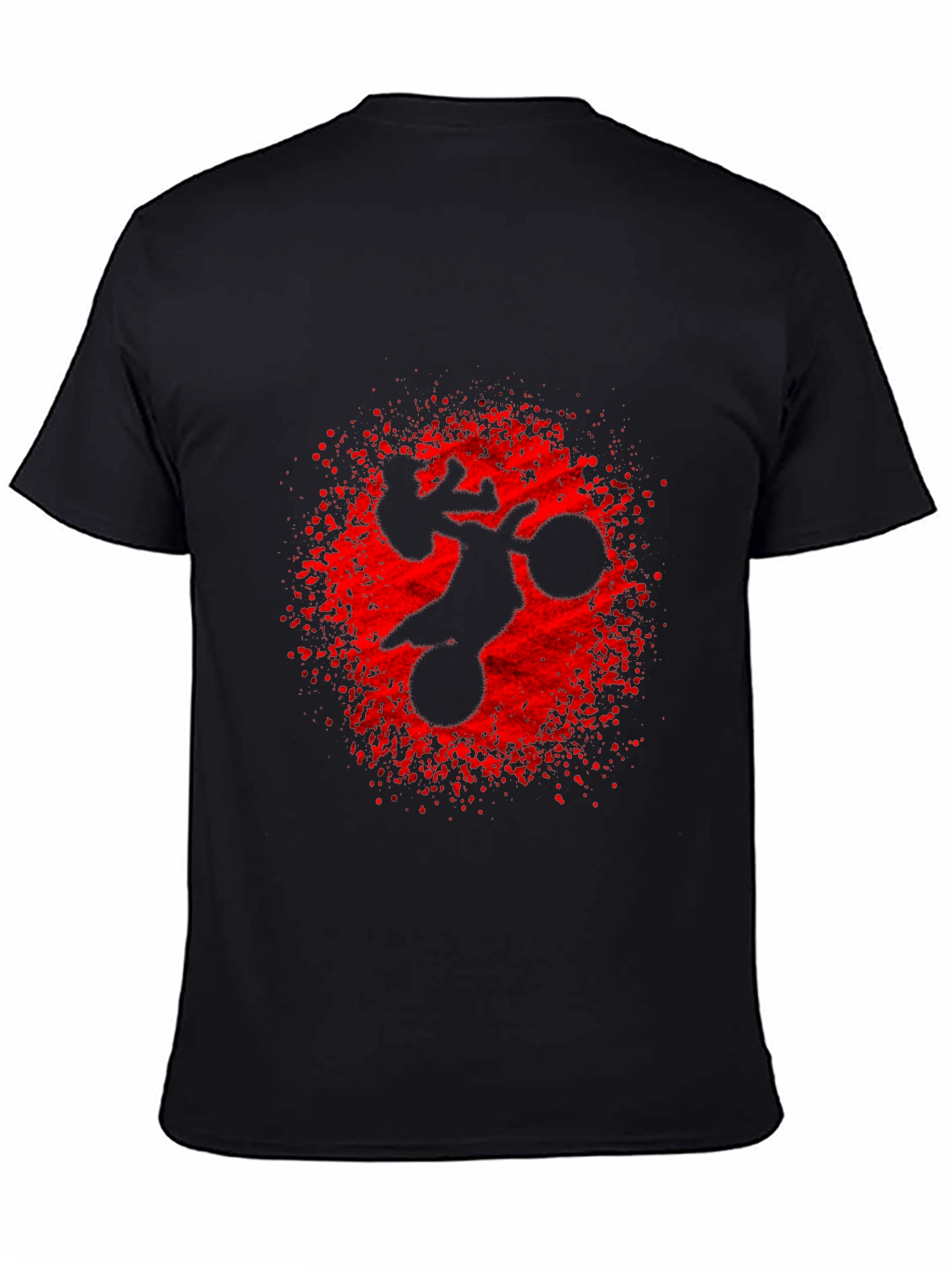 Motorcycle Graphic T-Shirt - Black Crew Neck Tee