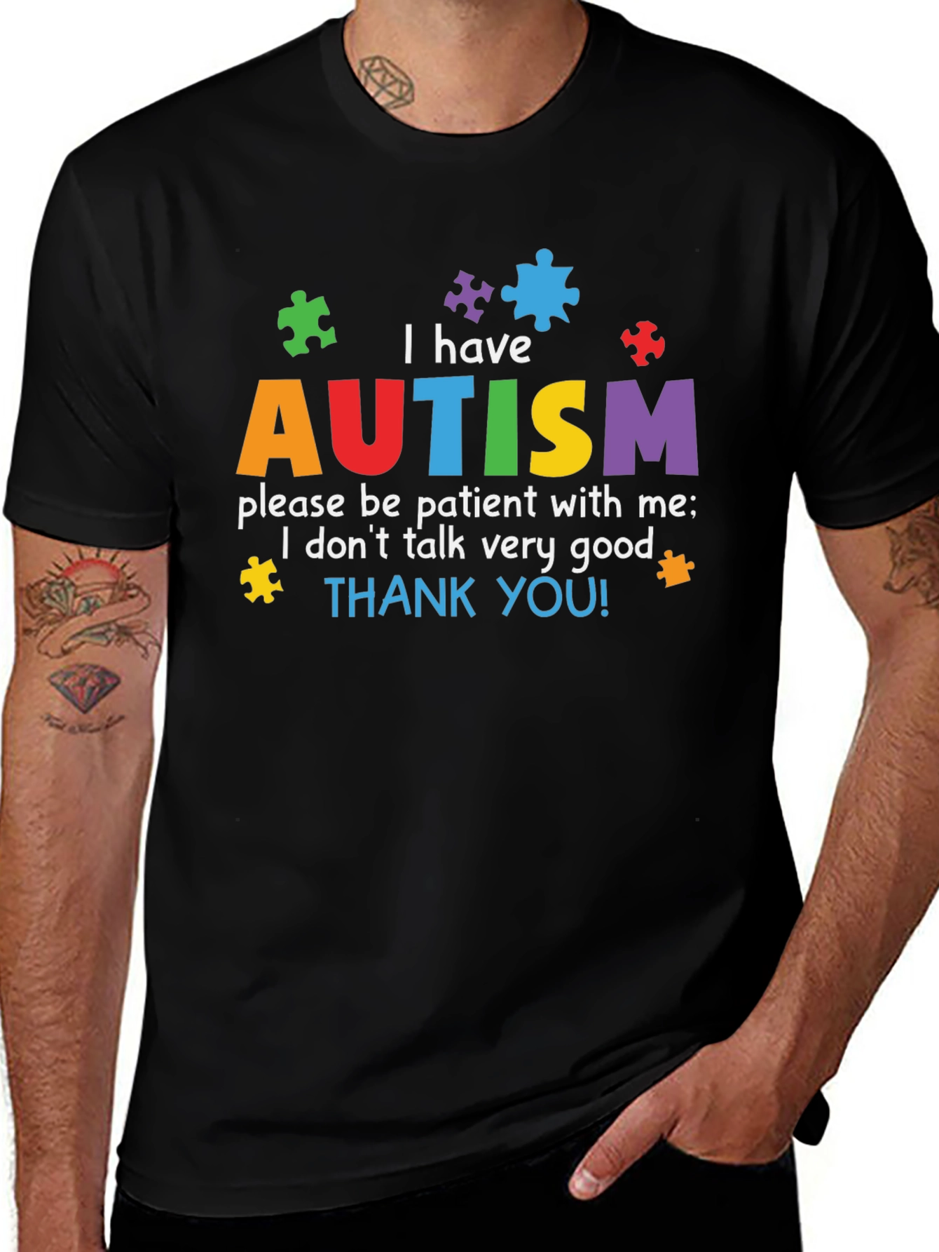 Autism Awareness T-Shirt - Puzzle Piece Design