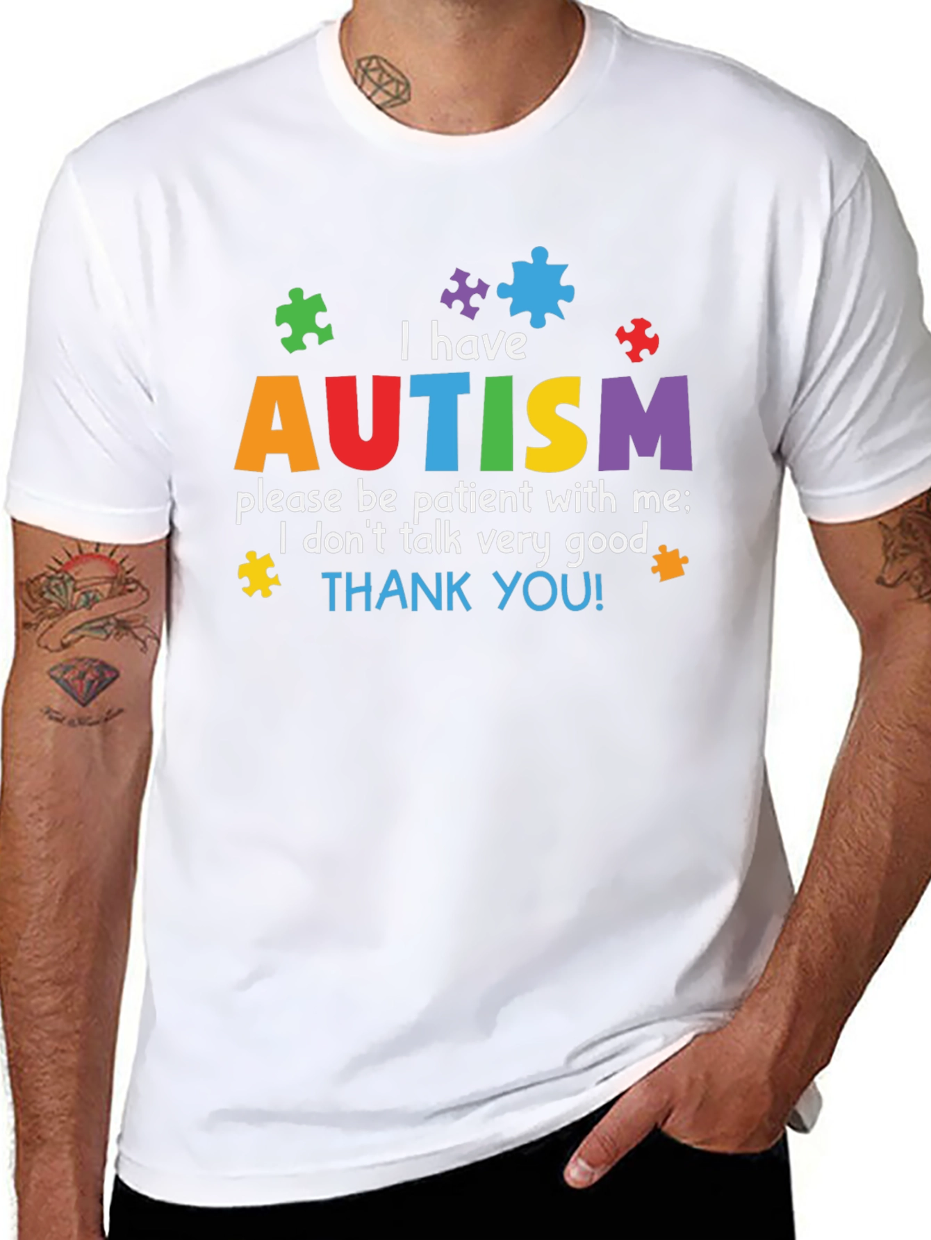 Autism Awareness T-Shirt - Puzzle Piece Design