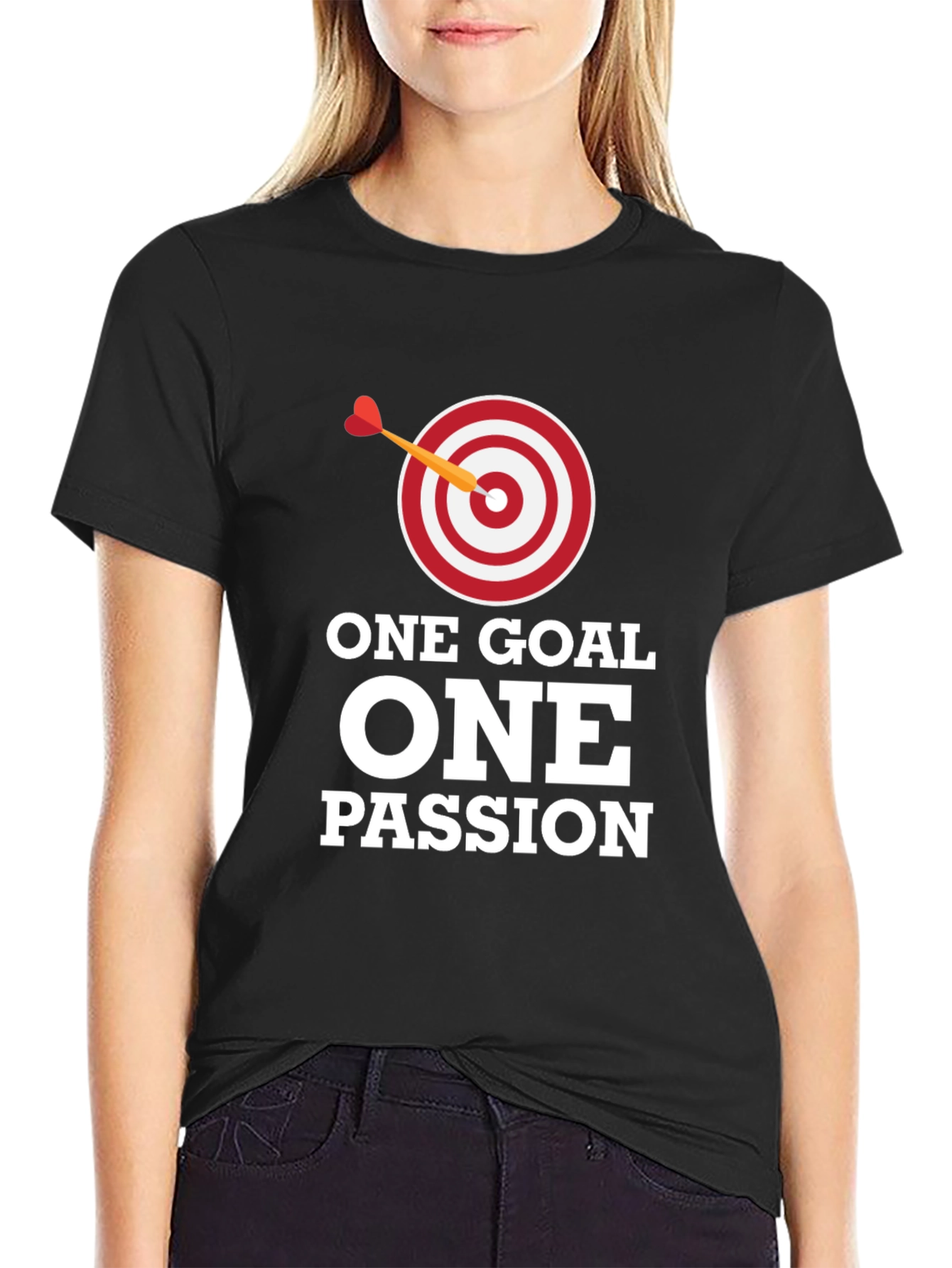 One Goal One Passion Black Graphic Tee