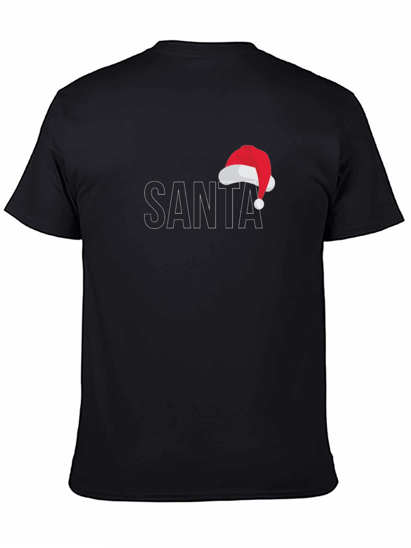 Festive Santa Hat Graphic Tee - Holiday Apparel