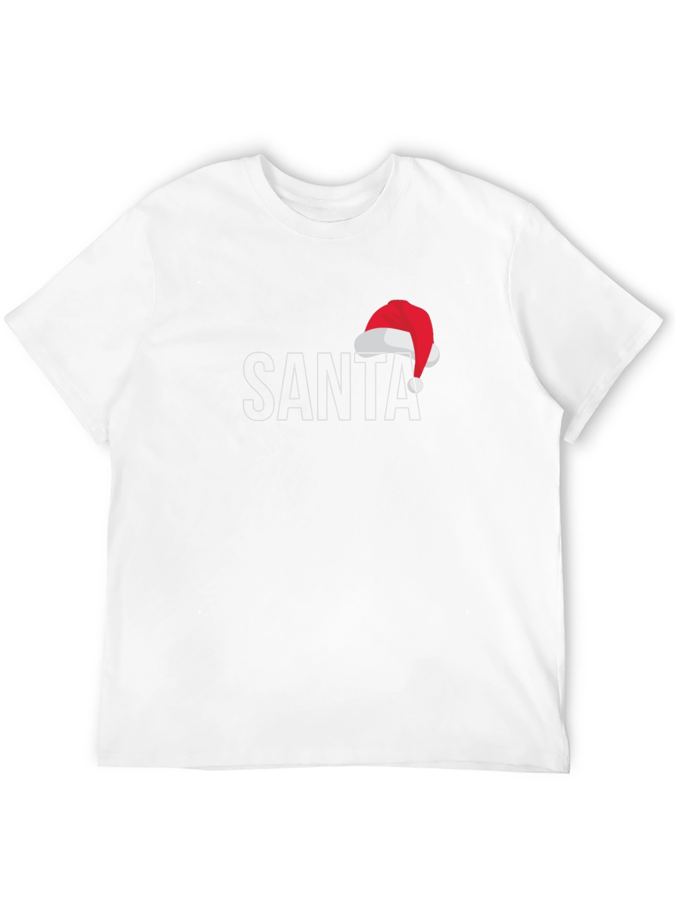 Festive Santa Hat Graphic Tee - Holiday Apparel