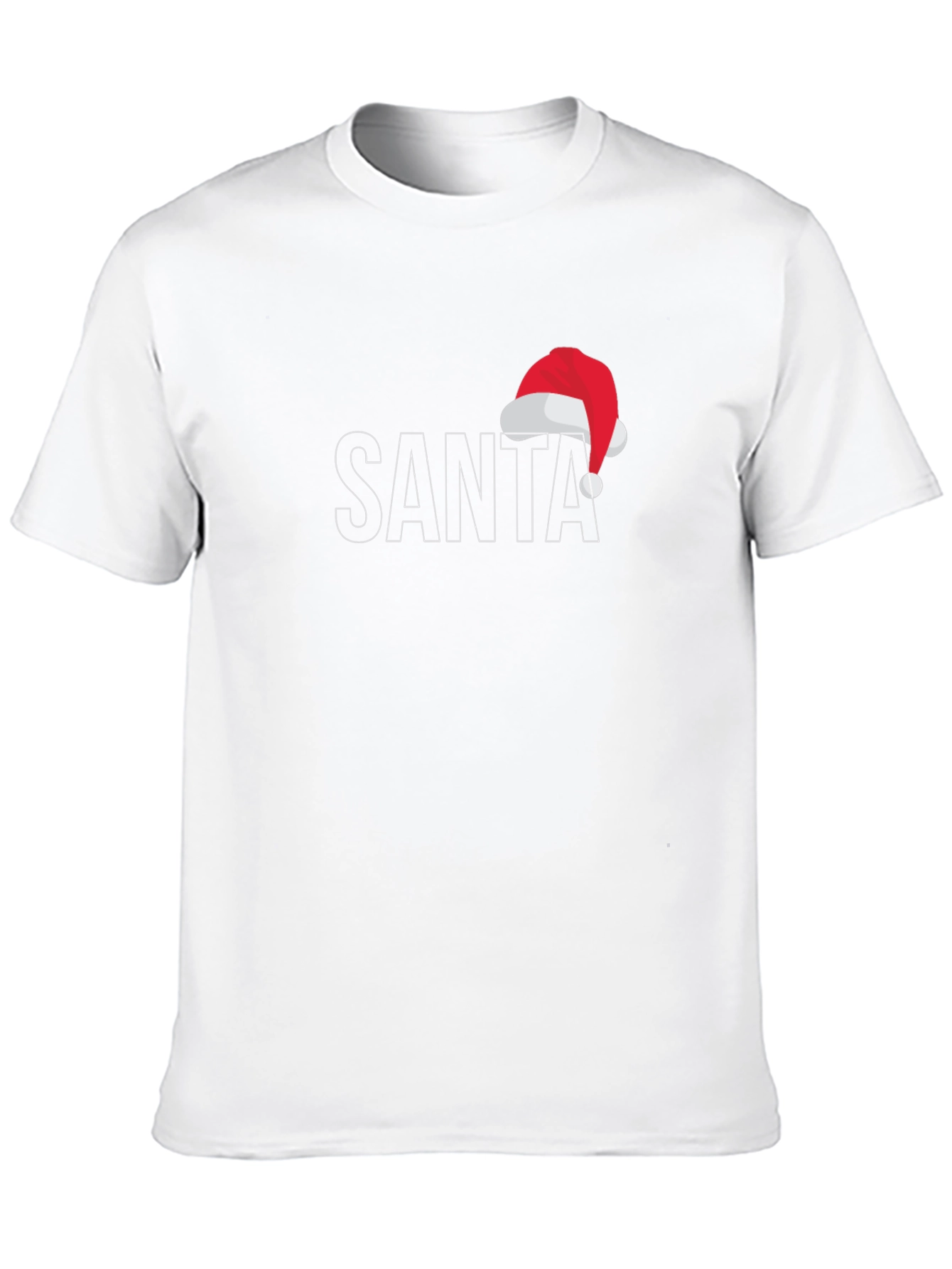 Festive Santa Hat Graphic Tee - Holiday Apparel