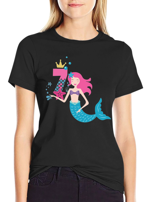Mermaid Birthday Girl Shirt - Number 7 Tee