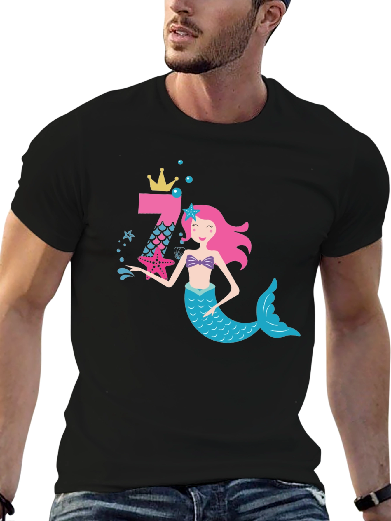 Mermaid Birthday Girl Shirt - Number 7 Tee