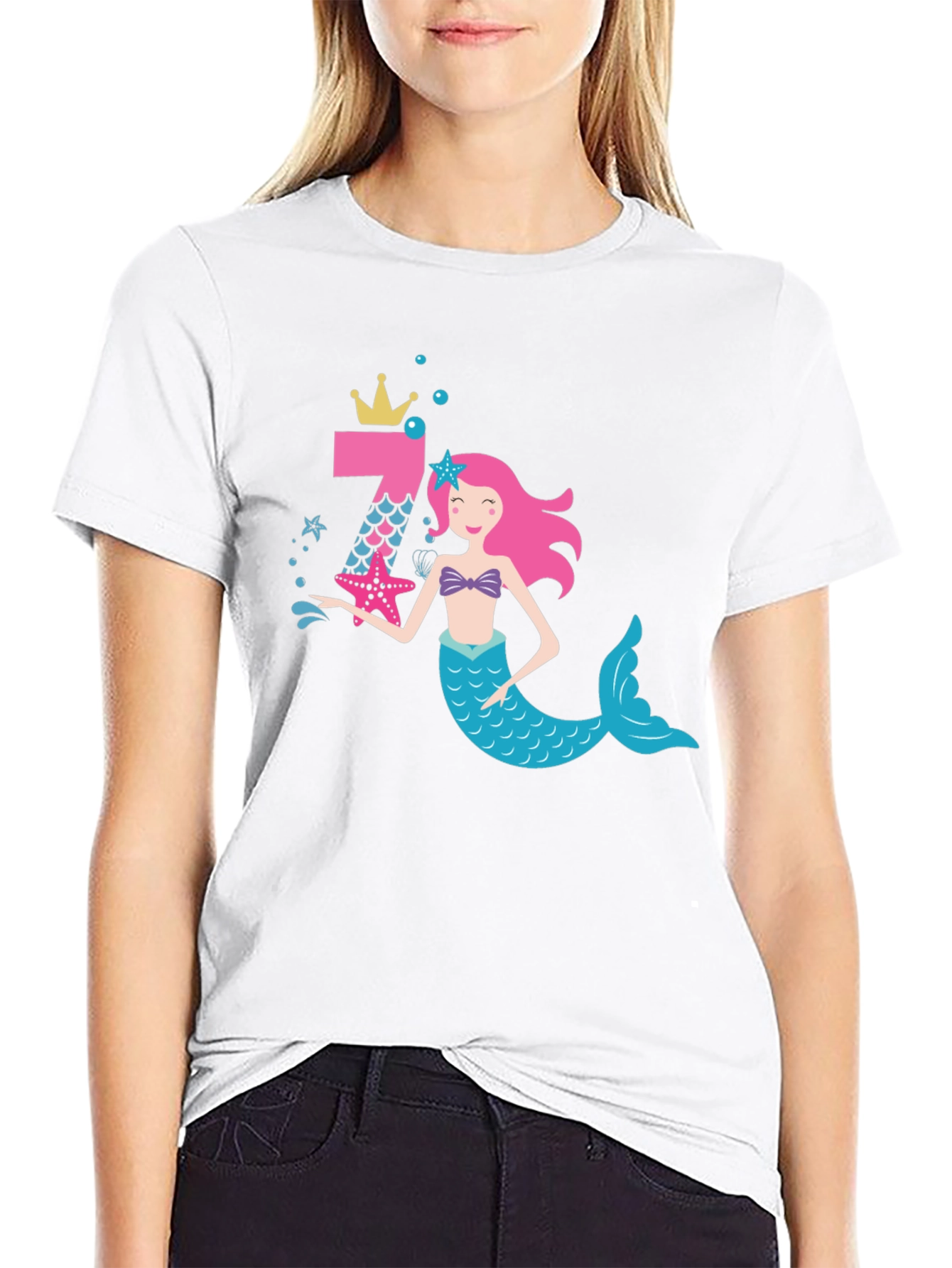 Mermaid Birthday Girl Shirt - Number 7 Tee