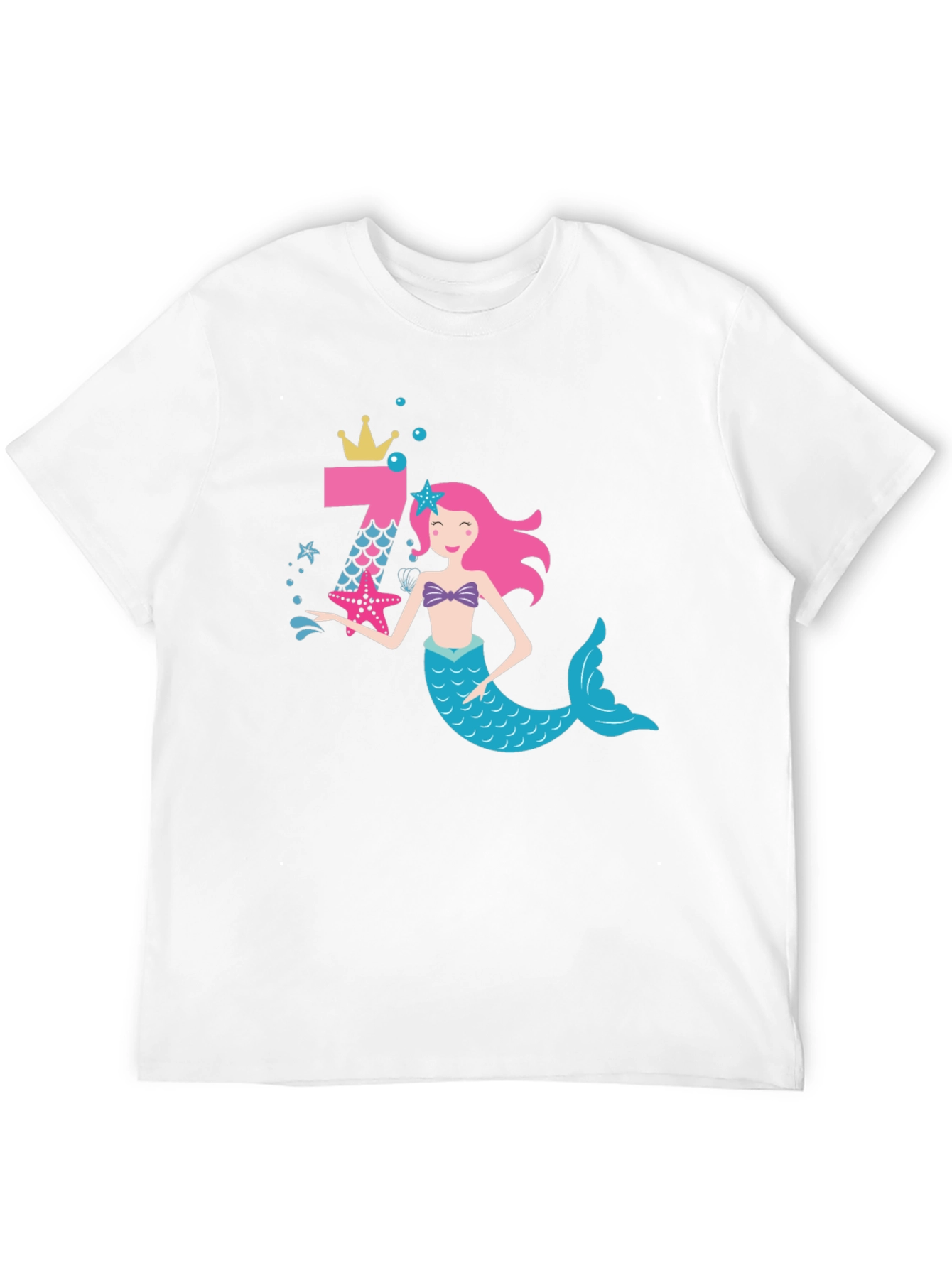 Mermaid Birthday Girl Shirt - Number 7 Tee