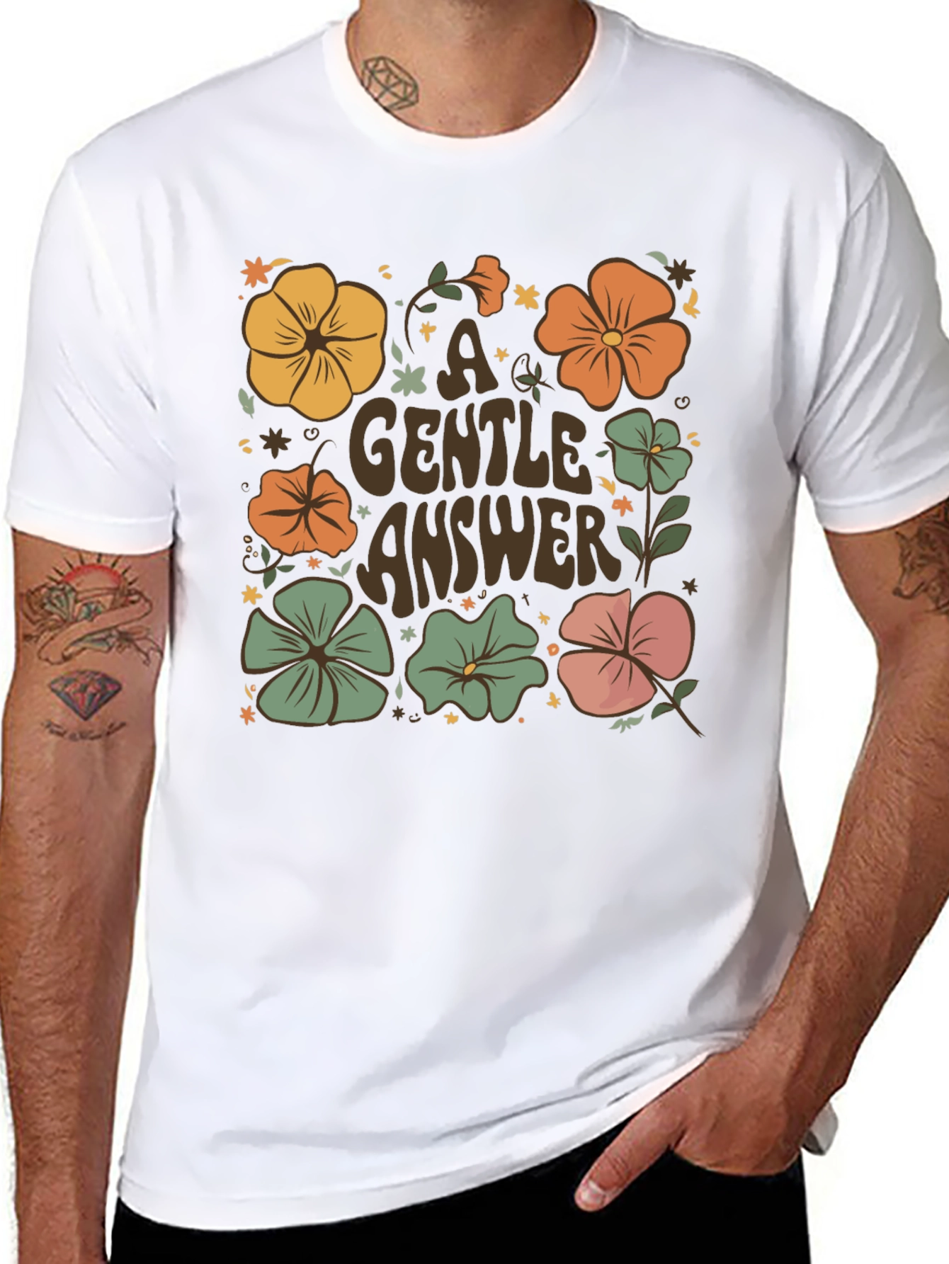 Floral A Gentle Answer Graphic Tee