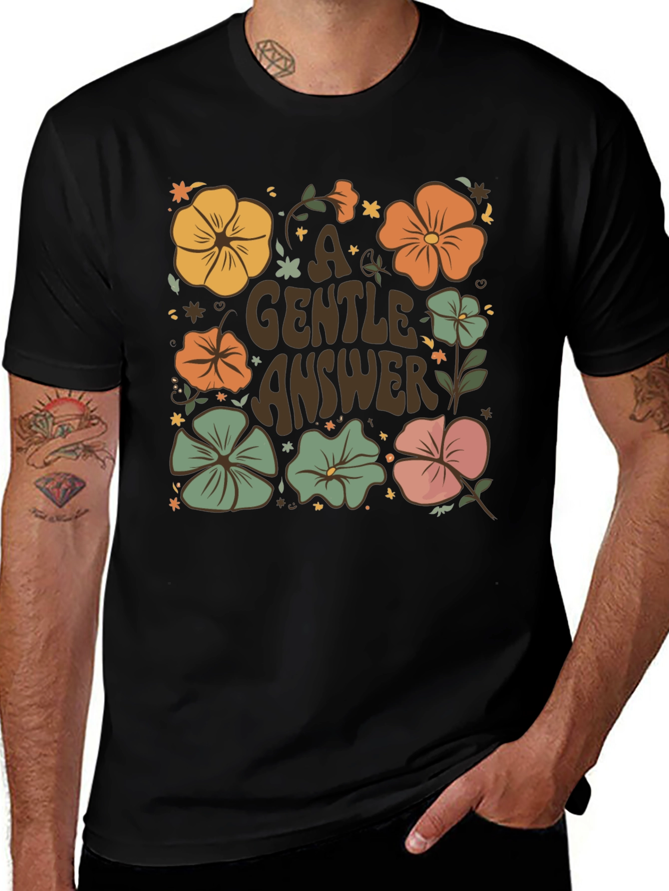 Floral A Gentle Answer Graphic Tee