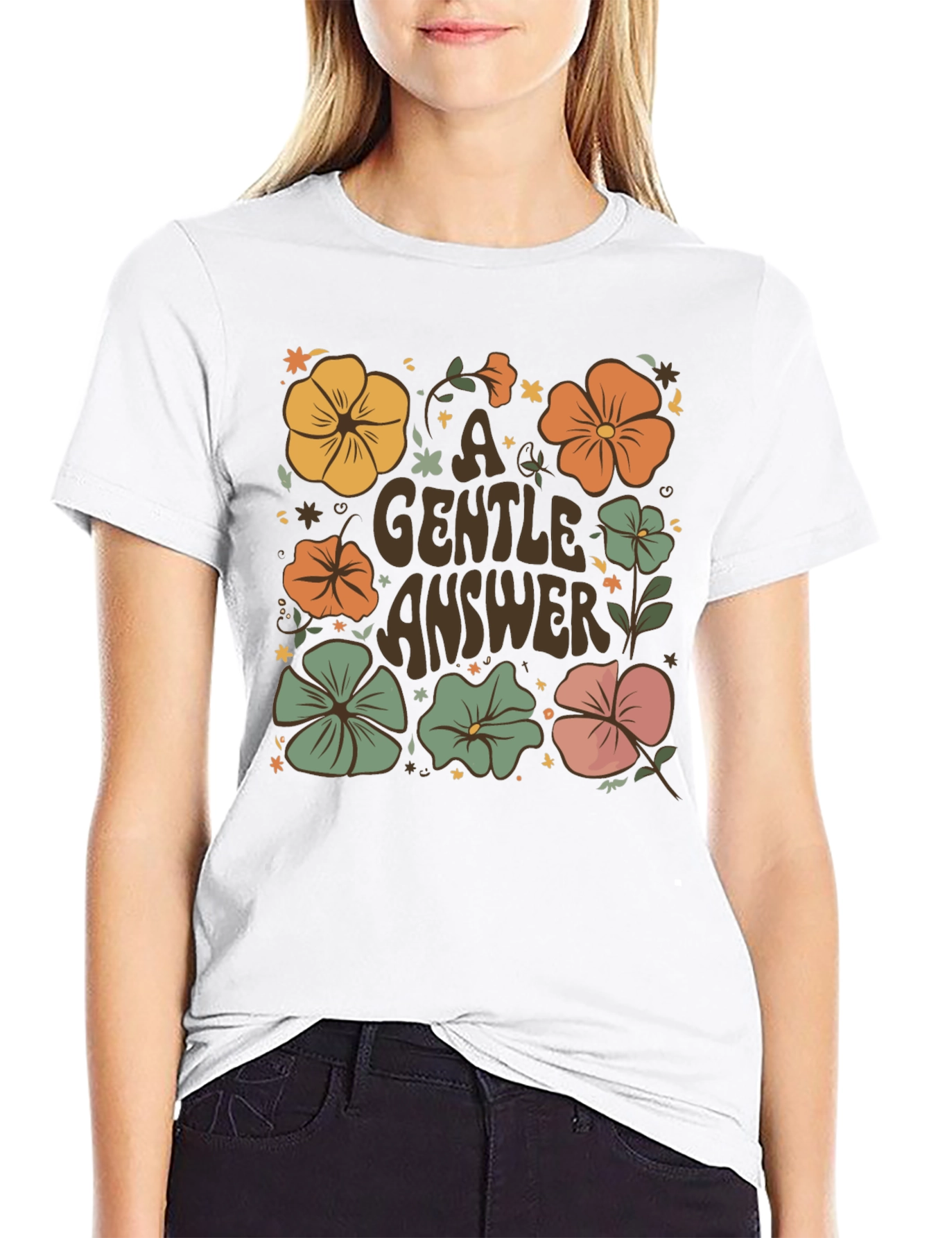 Floral A Gentle Answer Graphic Tee