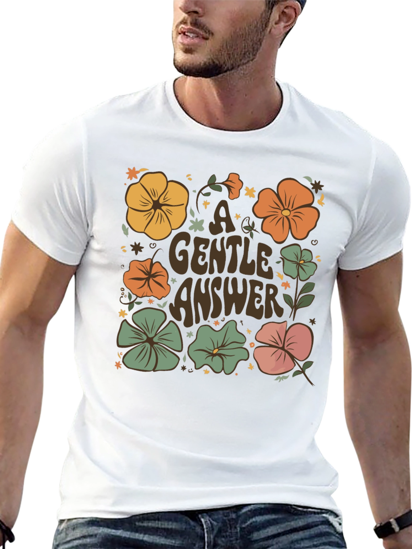 Floral A Gentle Answer Graphic Tee