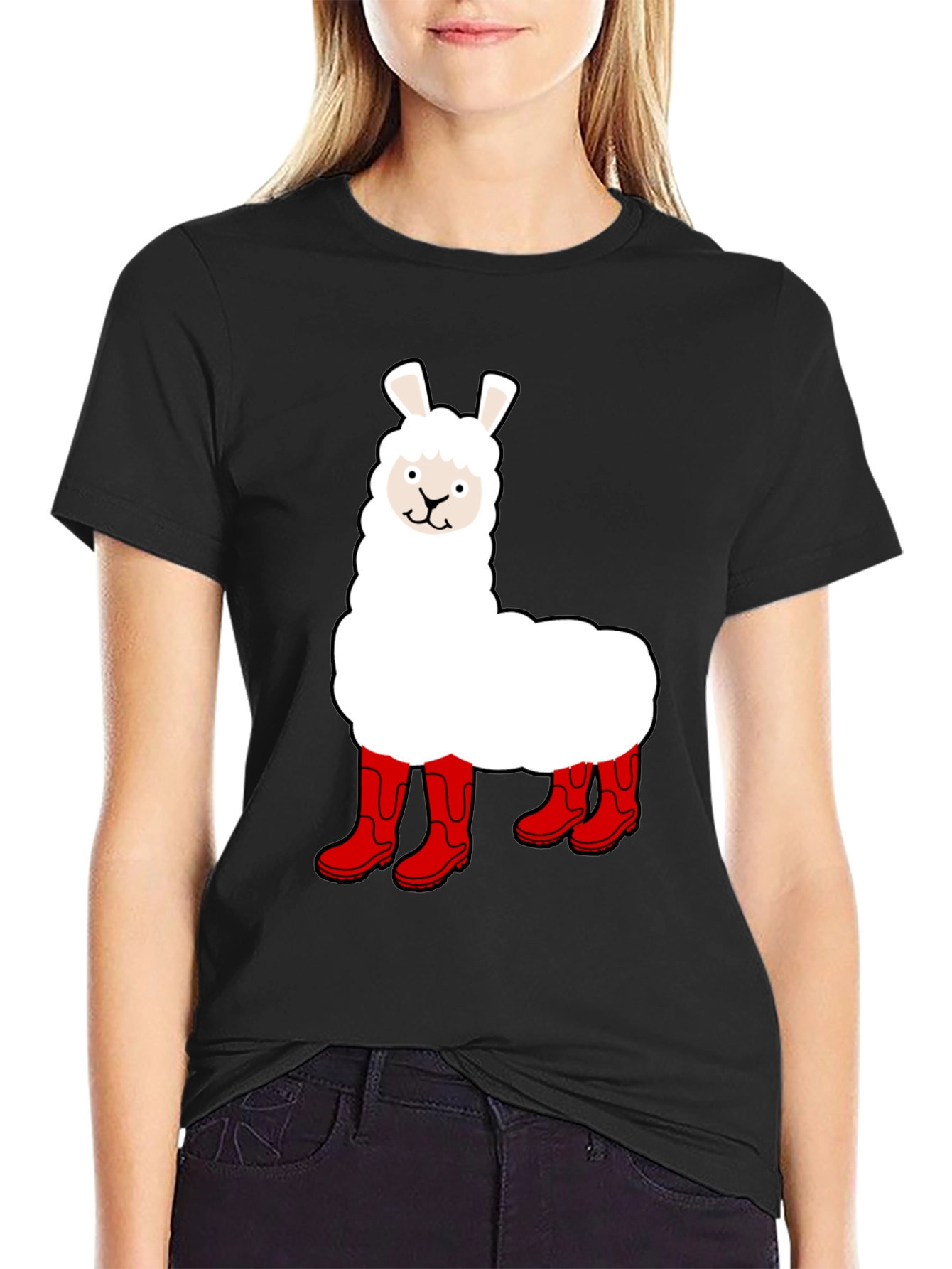 Llama in Boots Graphic Tee - Funny Animal T-Shirt