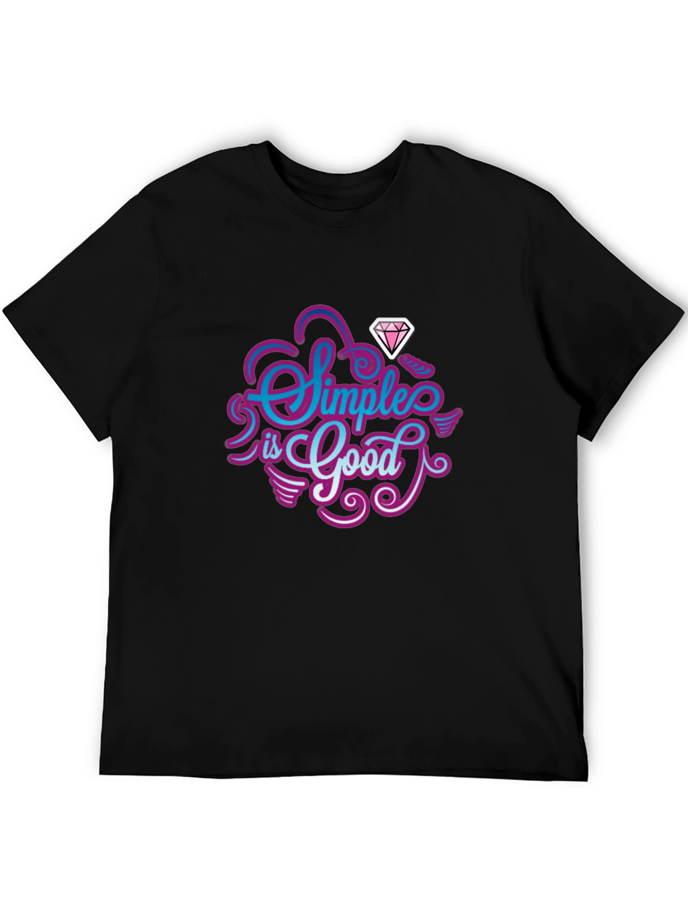 Simple is Good Graphic Tee - Mens Black T-Shirt