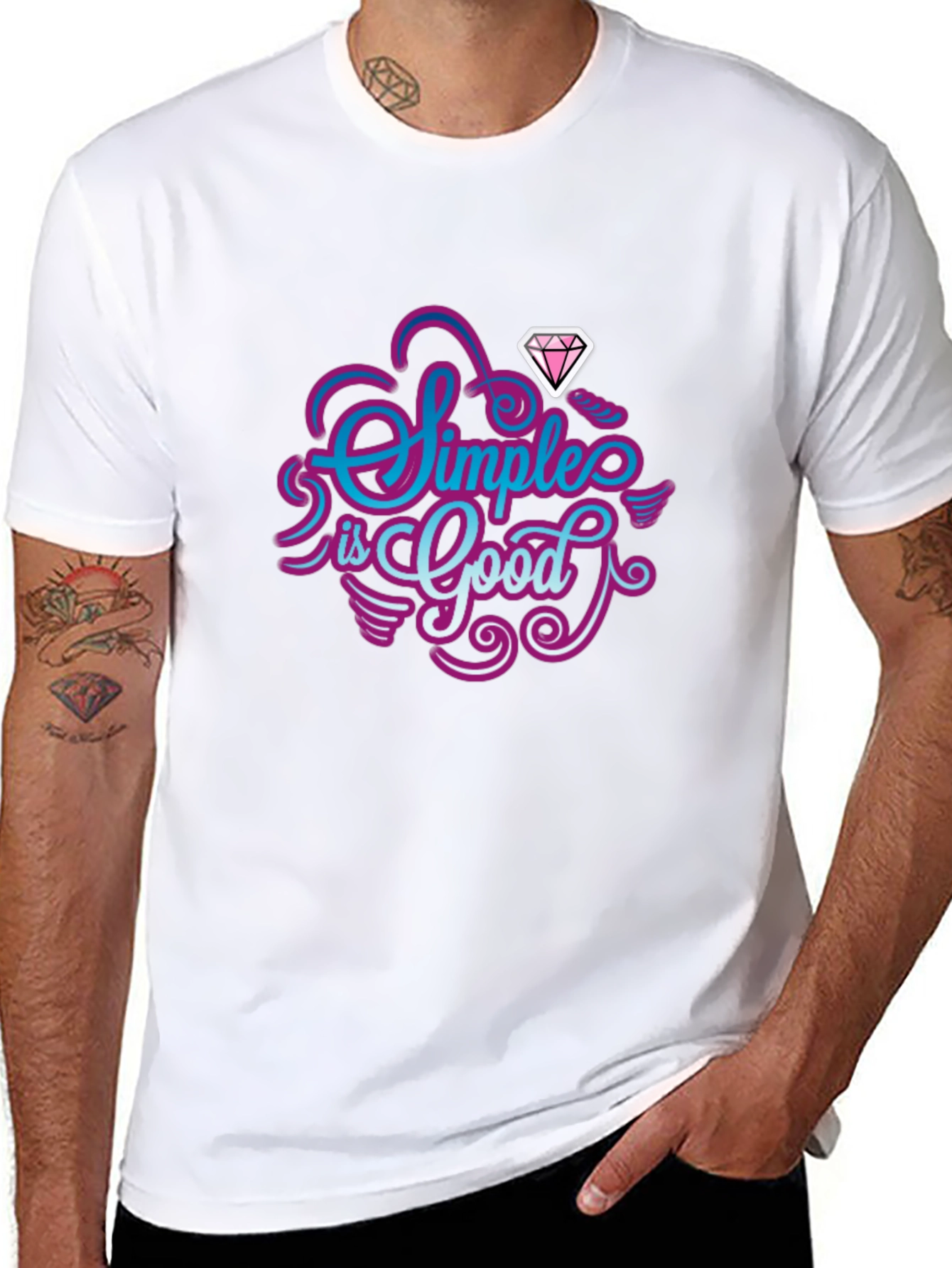 Simple is Good Graphic Tee - Mens Black T-Shirt