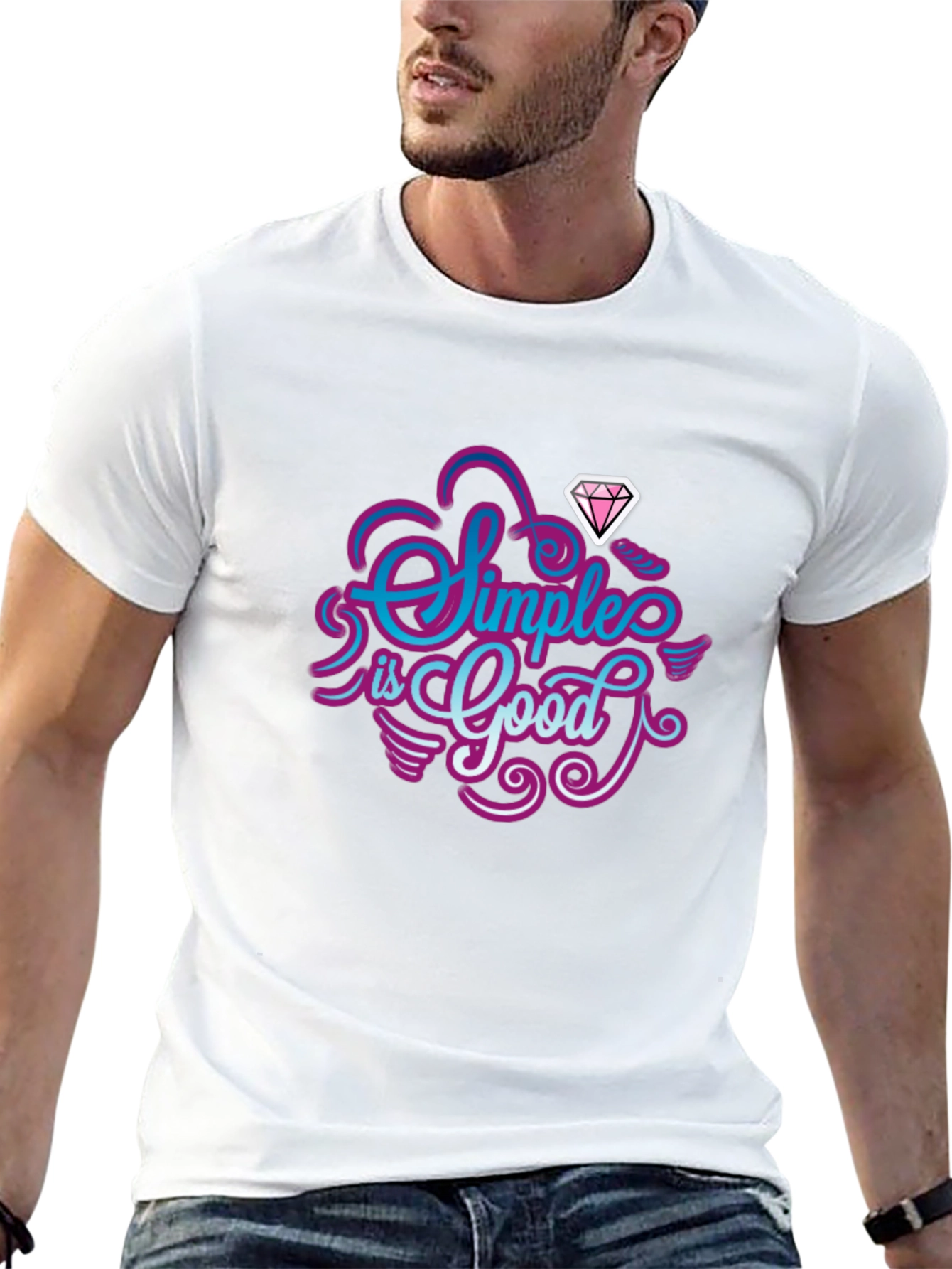 Simple is Good Graphic Tee - Mens Black T-Shirt