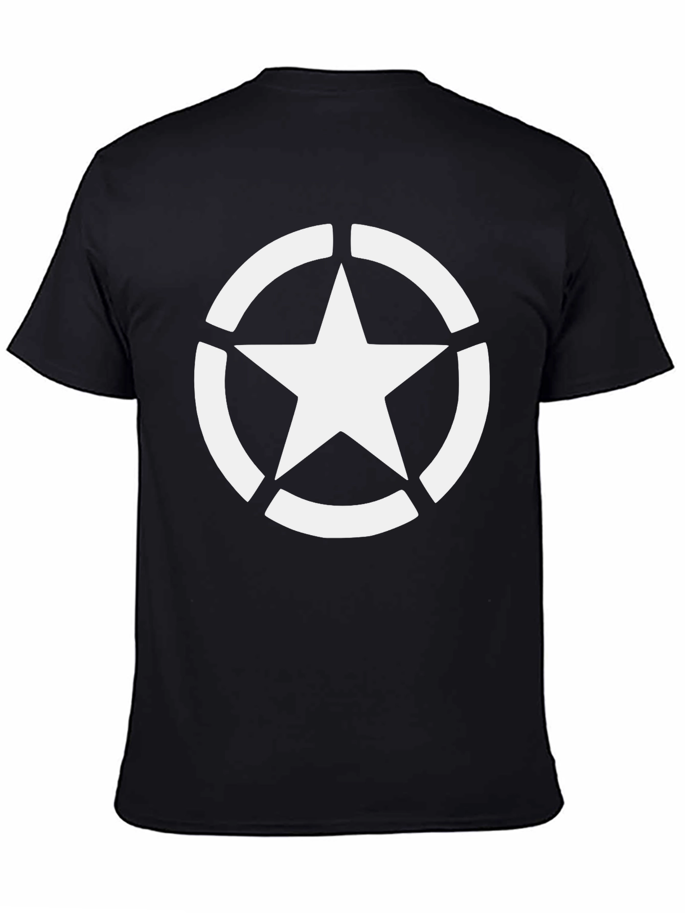 Star Graphic Tee - Black Cotton Casual T-Shirt