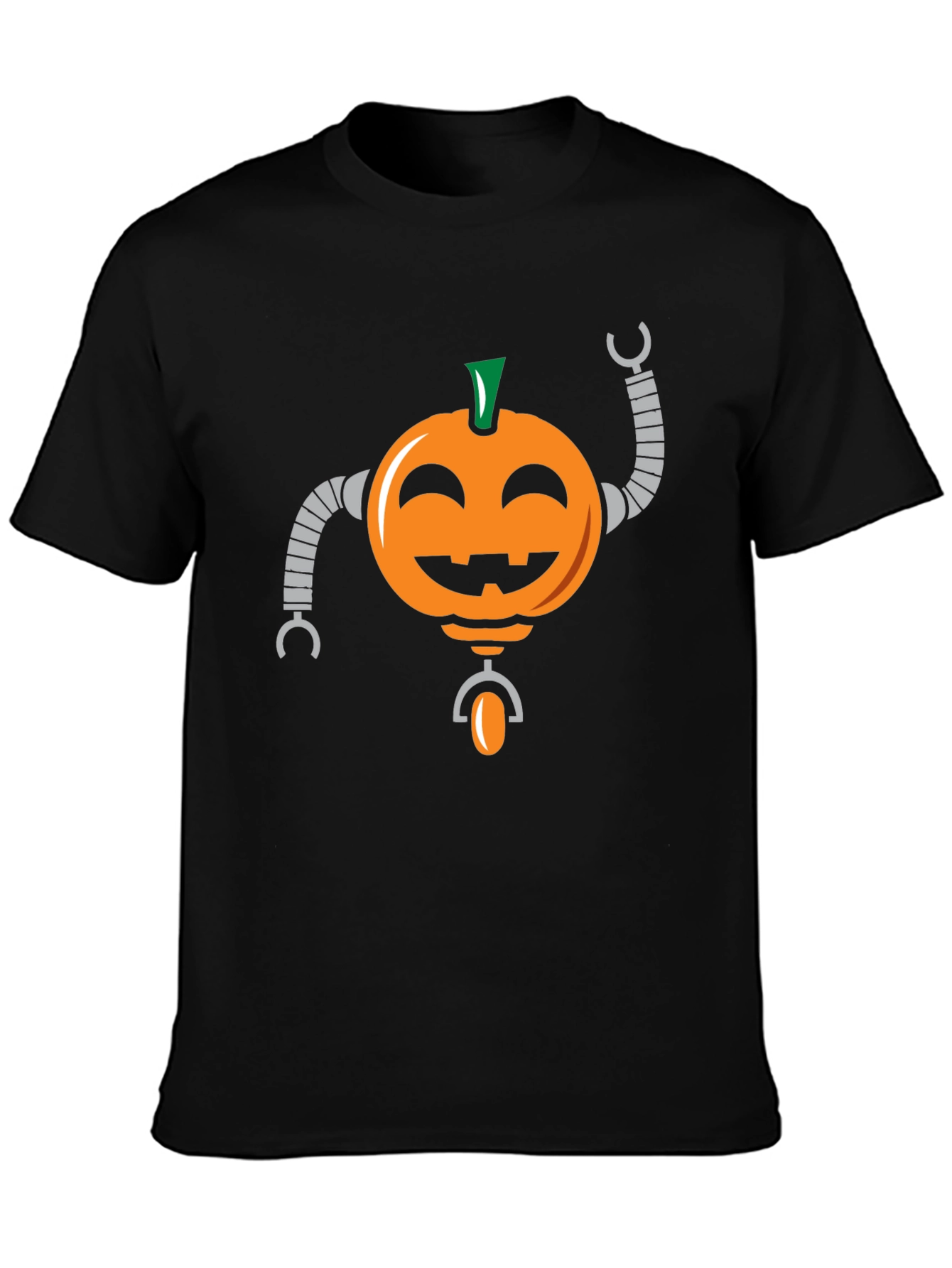Robot Pumpkin Graphic T-Shirt - Halloween Tee