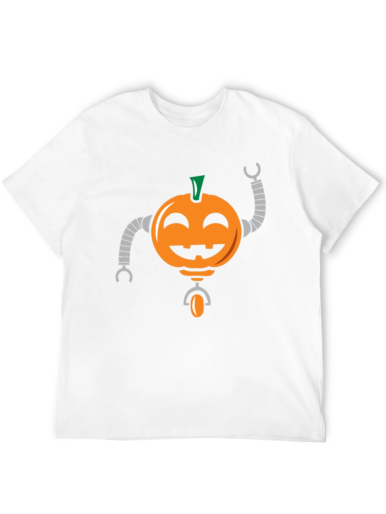 Robot Pumpkin Graphic T-Shirt - Halloween Tee