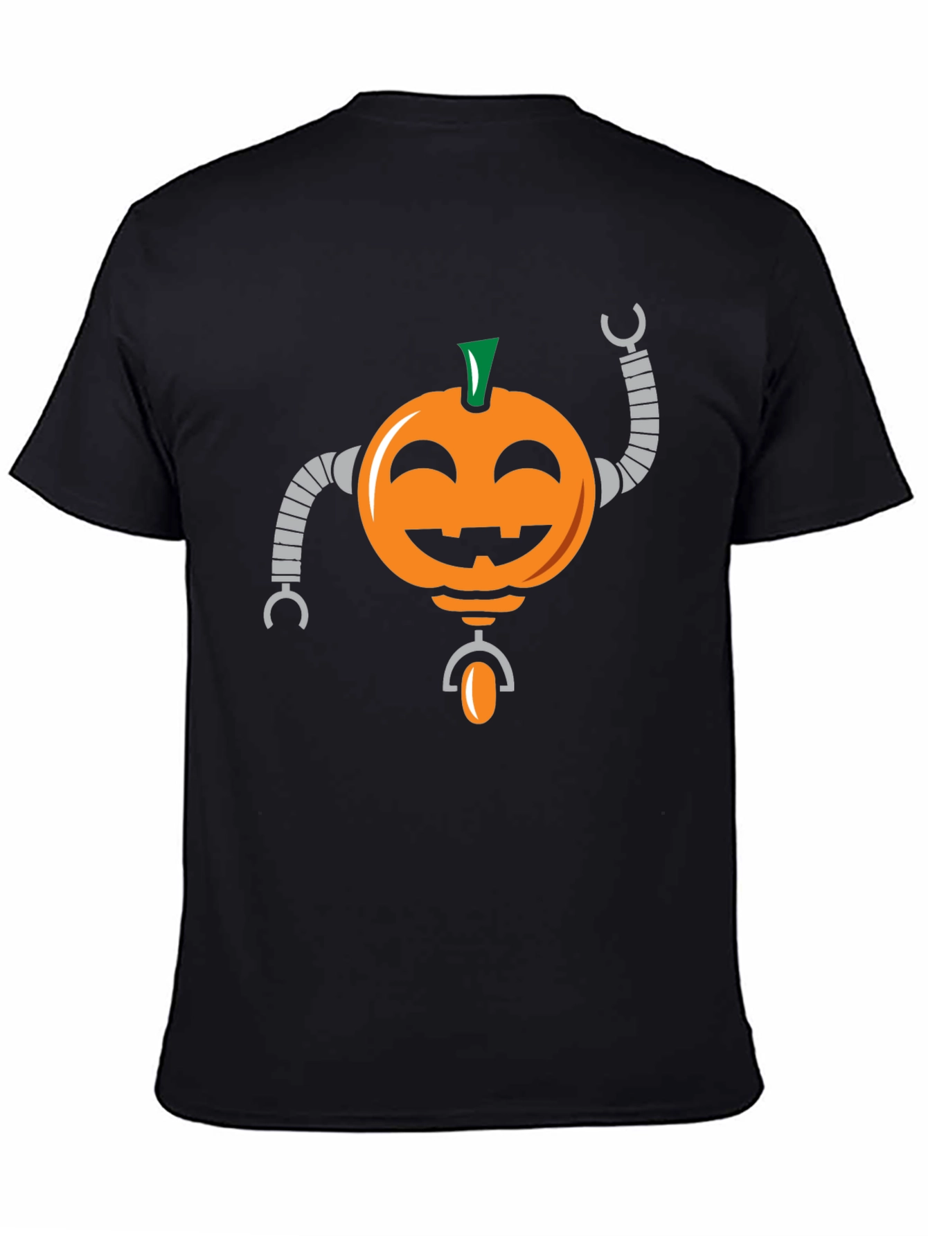 Robot Pumpkin Graphic T-Shirt - Halloween Tee