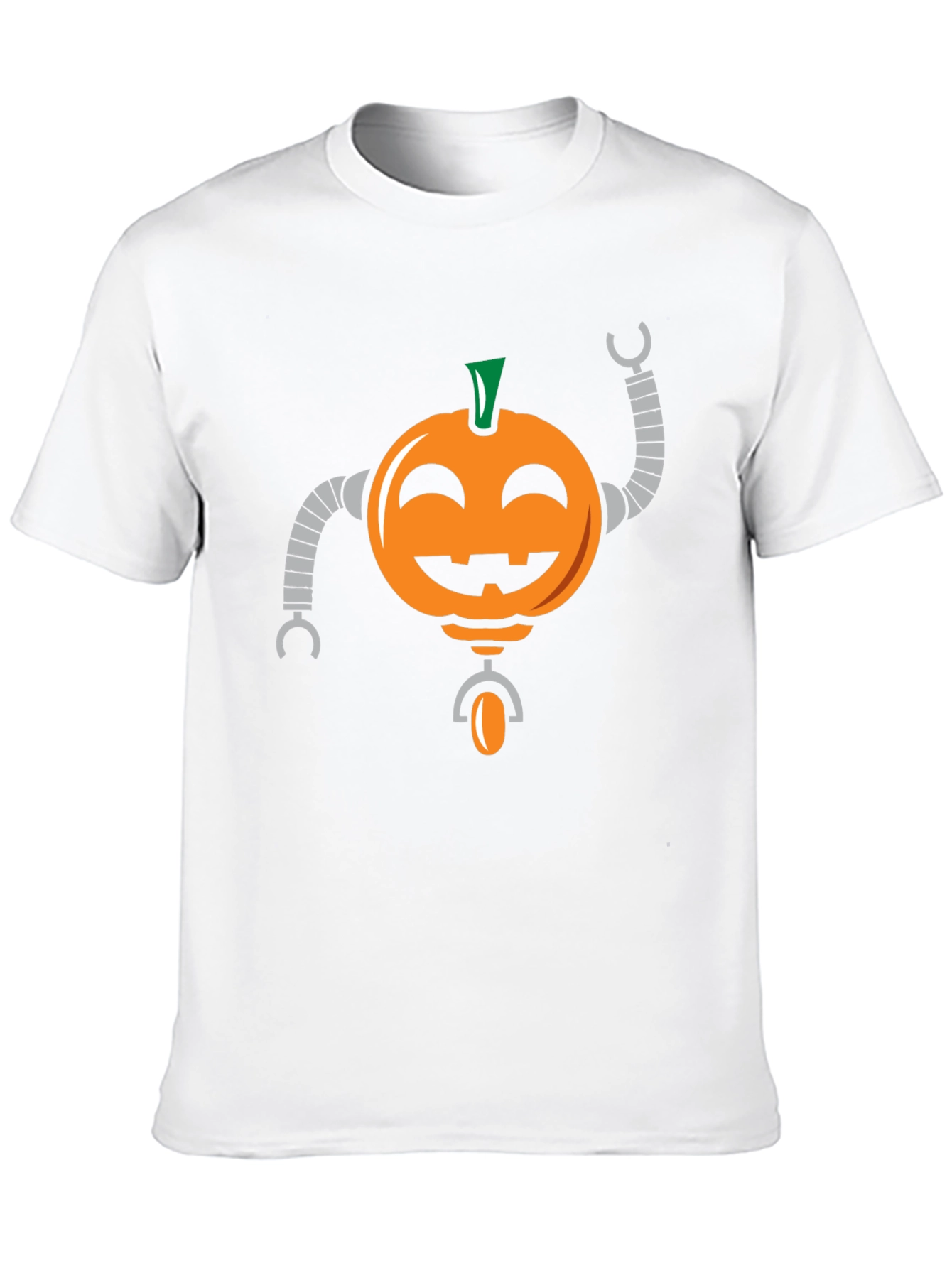 Robot Pumpkin Graphic T-Shirt - Halloween Tee