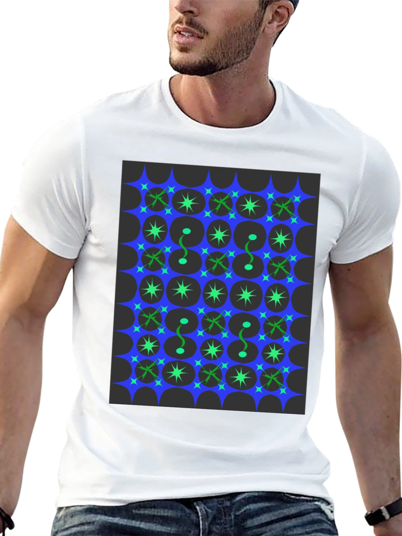 Retro Atomic Starburst Pattern T-Shirt