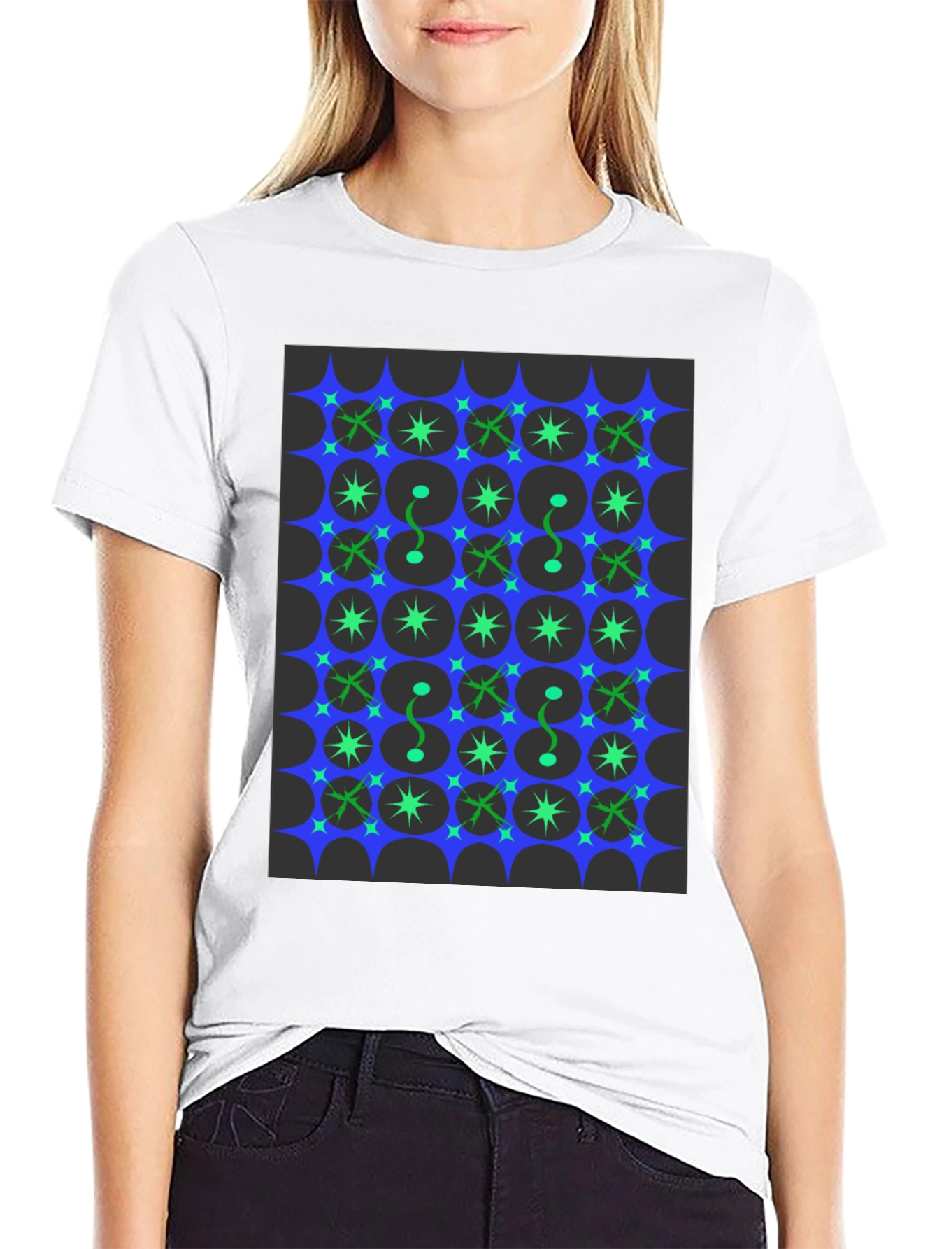 Retro Atomic Starburst Pattern T-Shirt
