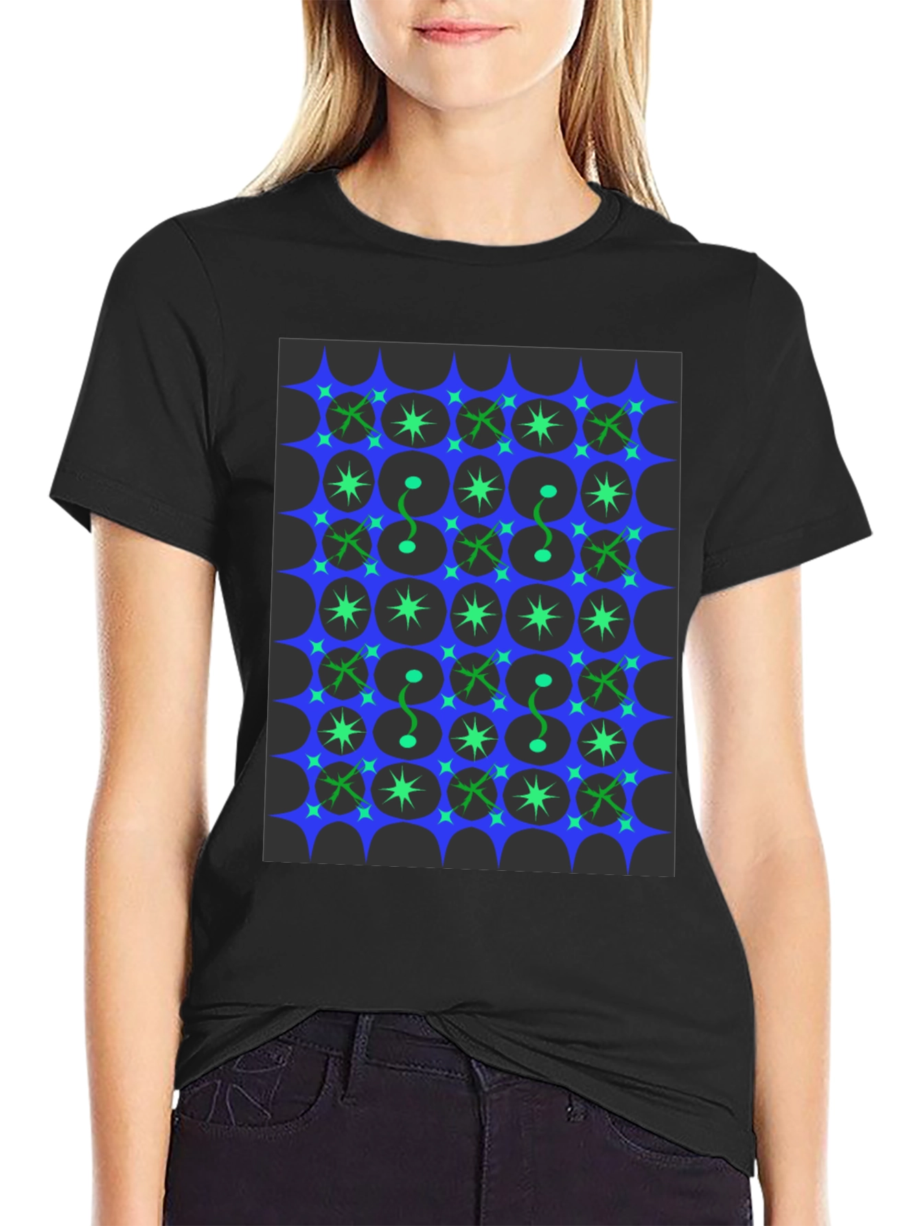 Retro Atomic Starburst Pattern T-Shirt