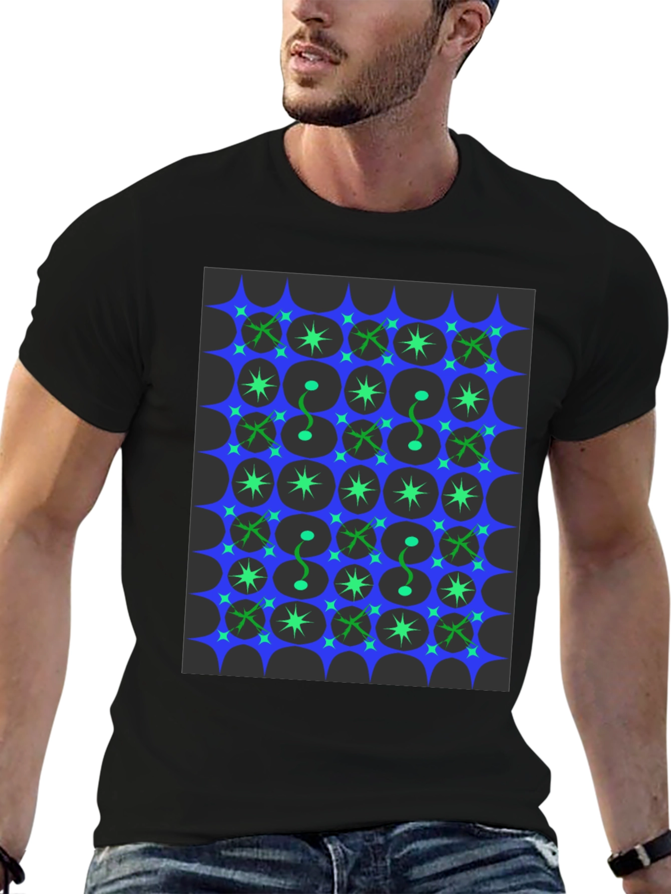 Retro Atomic Starburst Pattern T-Shirt