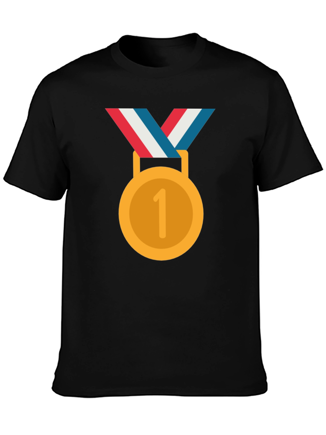 Winners Medal Graphic Tee - Black Cotton T-Shirt