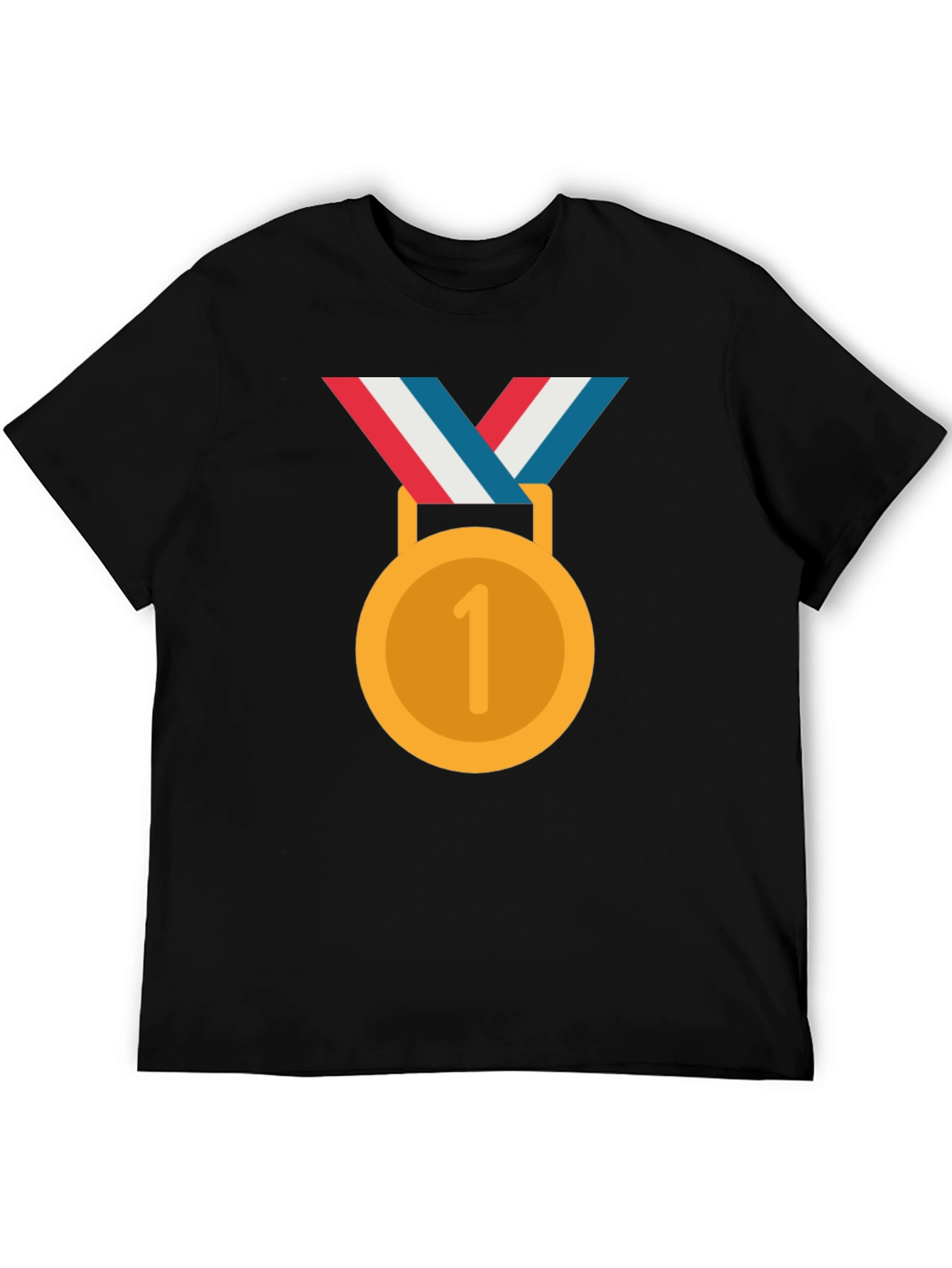 Winners Medal Graphic Tee - Black Cotton T-Shirt
