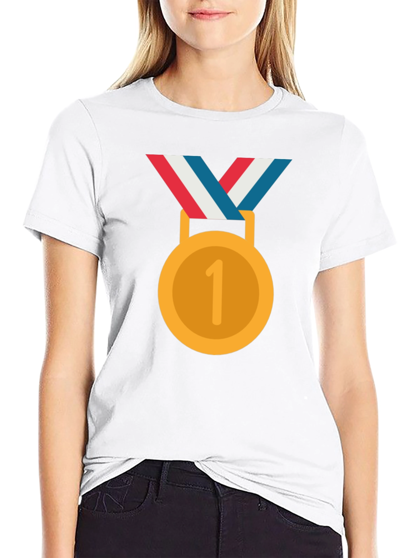 Winners Medal Graphic Tee - Black Cotton T-Shirt