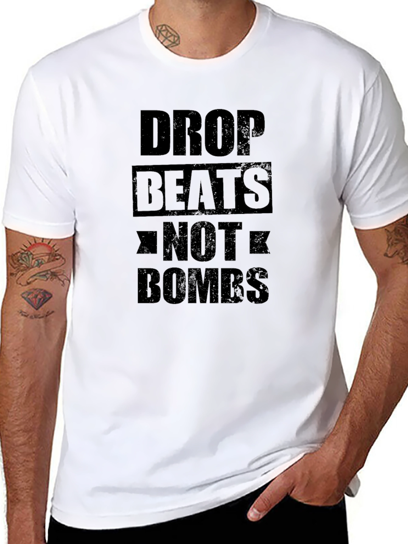 Drop Beats Not Bombs Black T-Shirt
