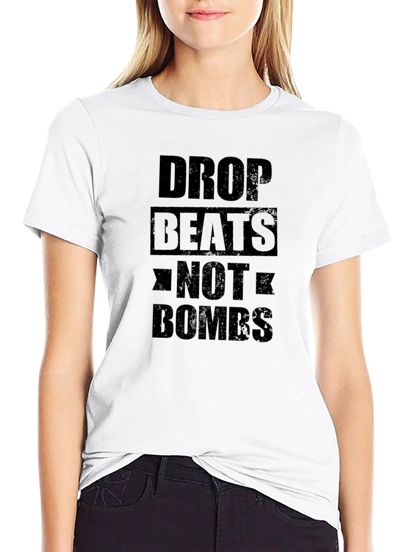 Drop Beats Not Bombs Black T-Shirt