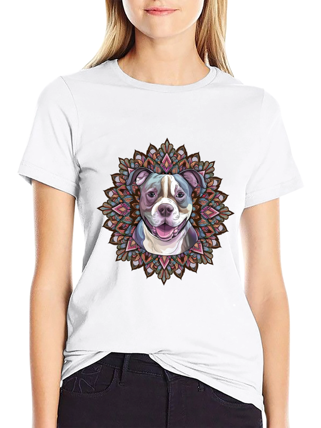 Dog Mandala Graphic Tee - Stylish Pet Lover Shirt